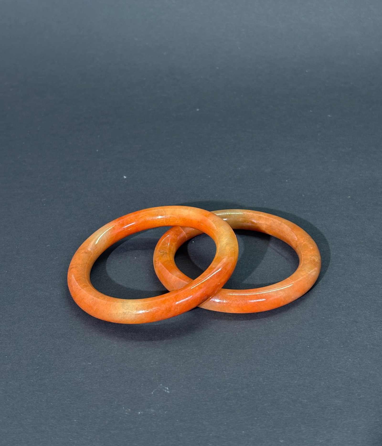 GIA Certified; Pair Chinese Russet Jadeite Bangles (1 of 8)