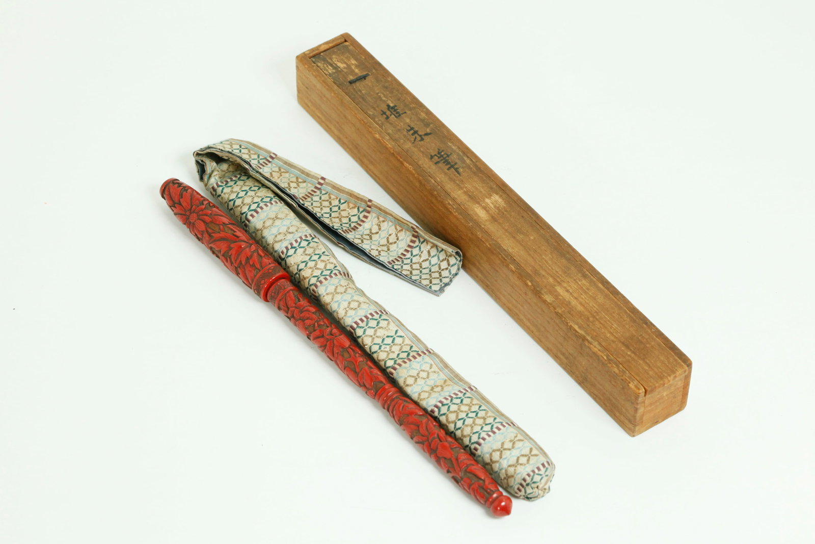 Japanese Edo Cinnabar Lacquered Writing Brush (1 of 7)