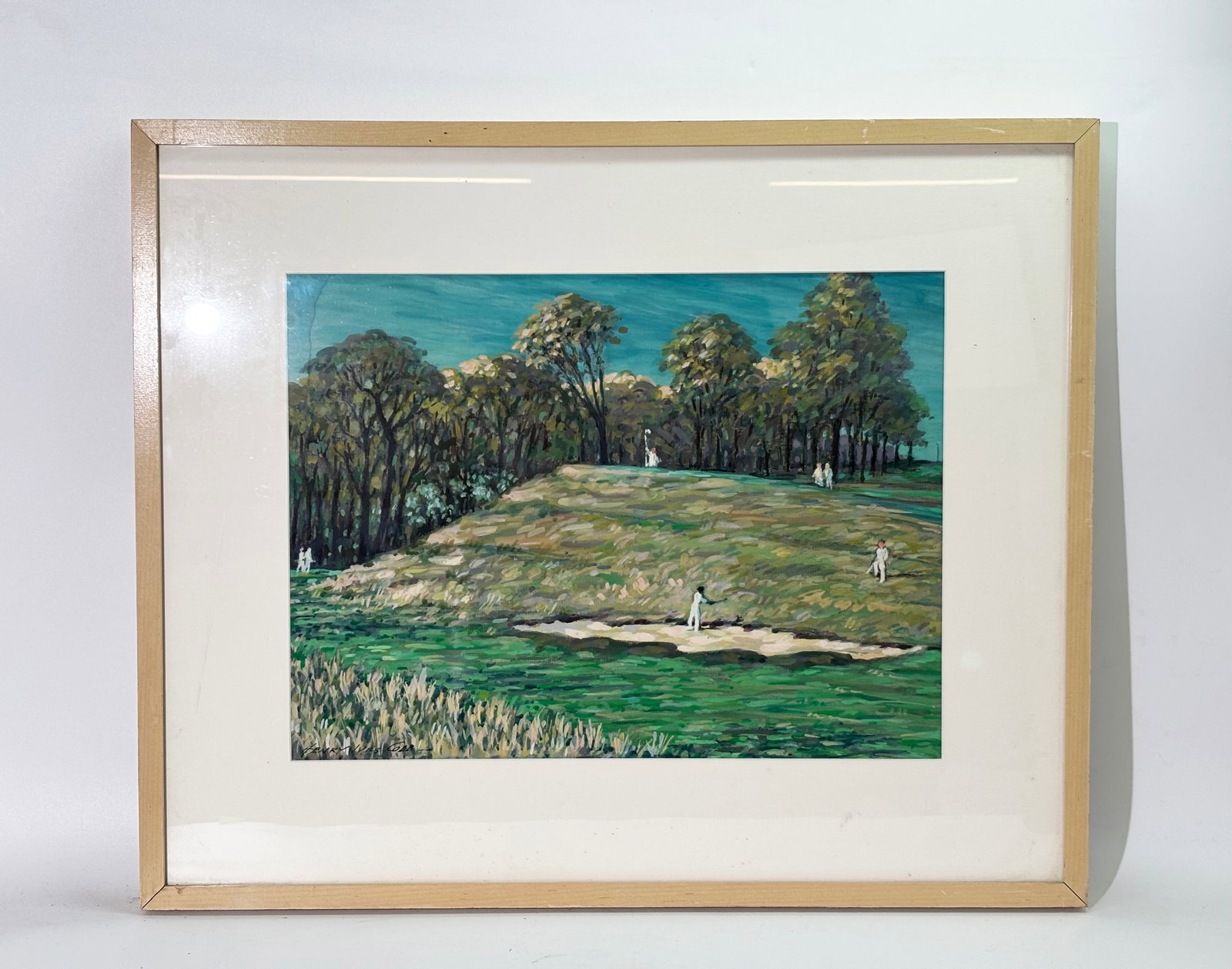 Henry Ives Cobb; Golfing Gouache Framed (1 of 7)