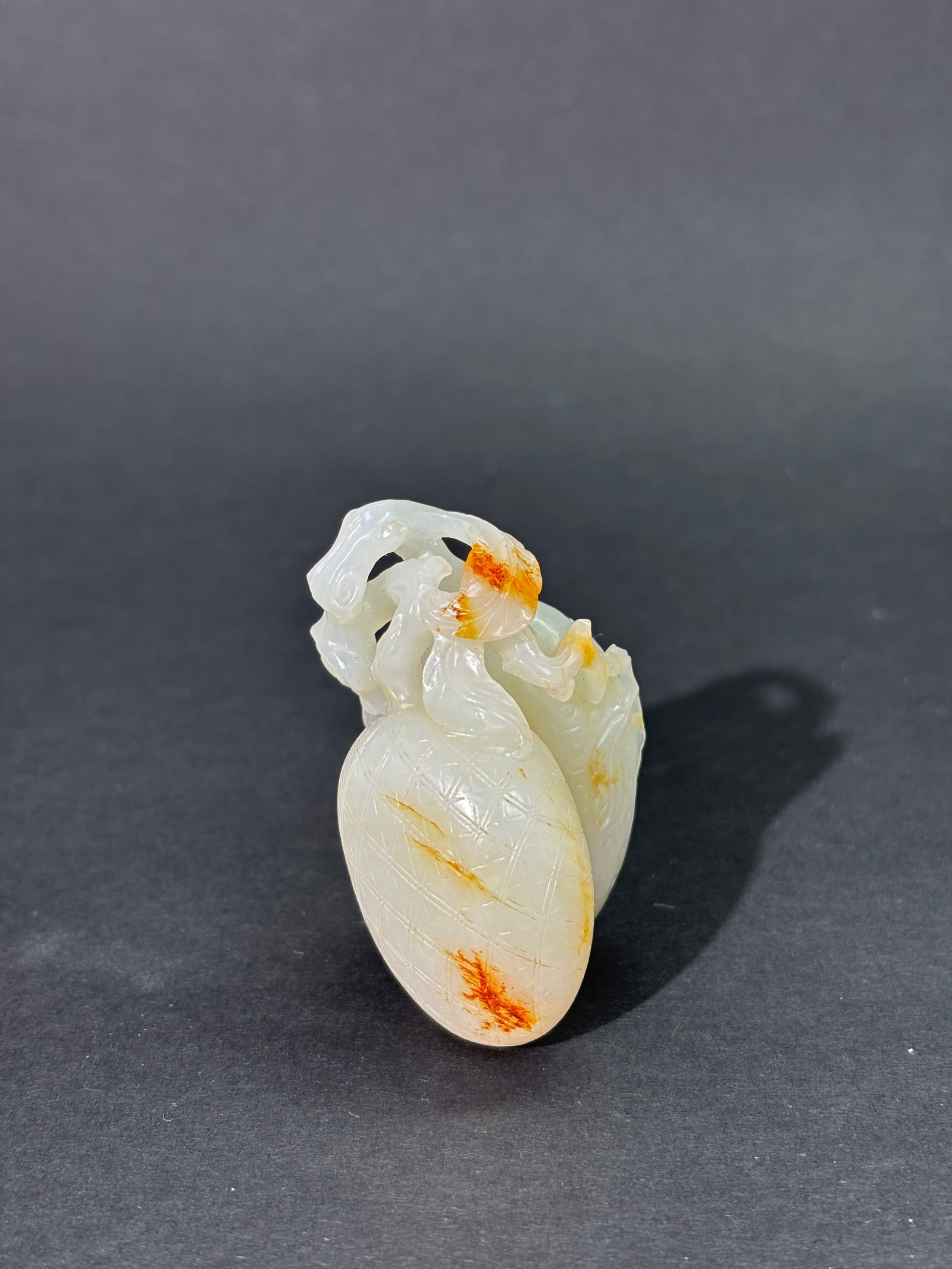 Fine Chinese Warm White Jade Double Lizhi Toggle (1 of 6)