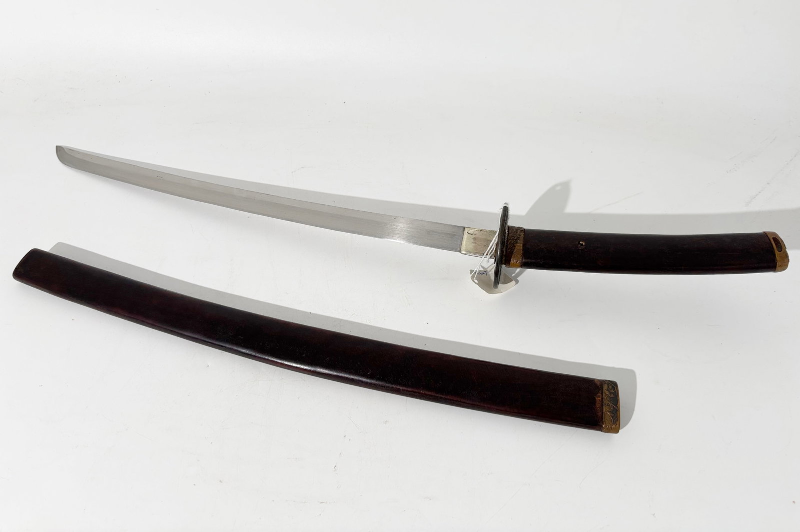 Japanese Wakizashi in Lacquer Sheath, Iron Tsuba (1 of 8)