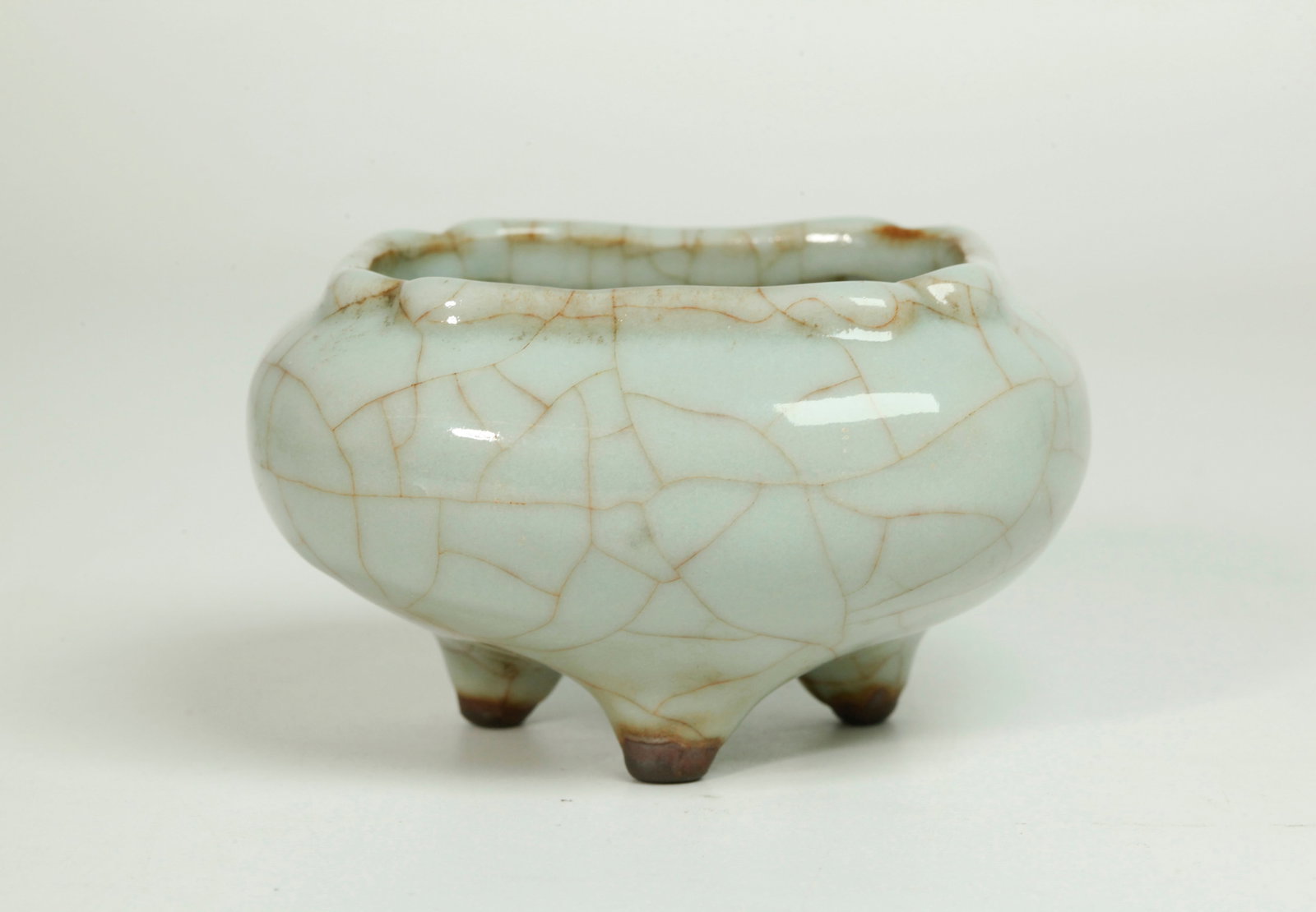 Chinese Guanyao Crackle Pale Blue Porcelain Censer (1 of 5)