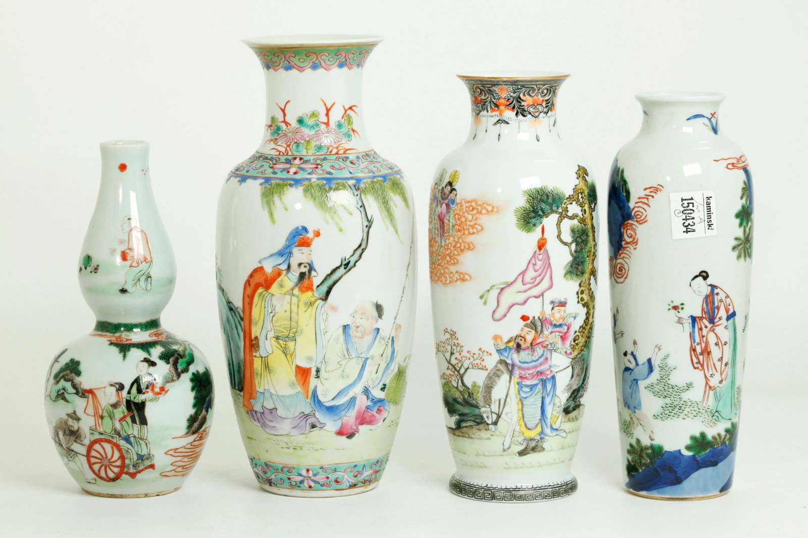 4 Chinese Enameled Porcelain Vases (1 of 5)
