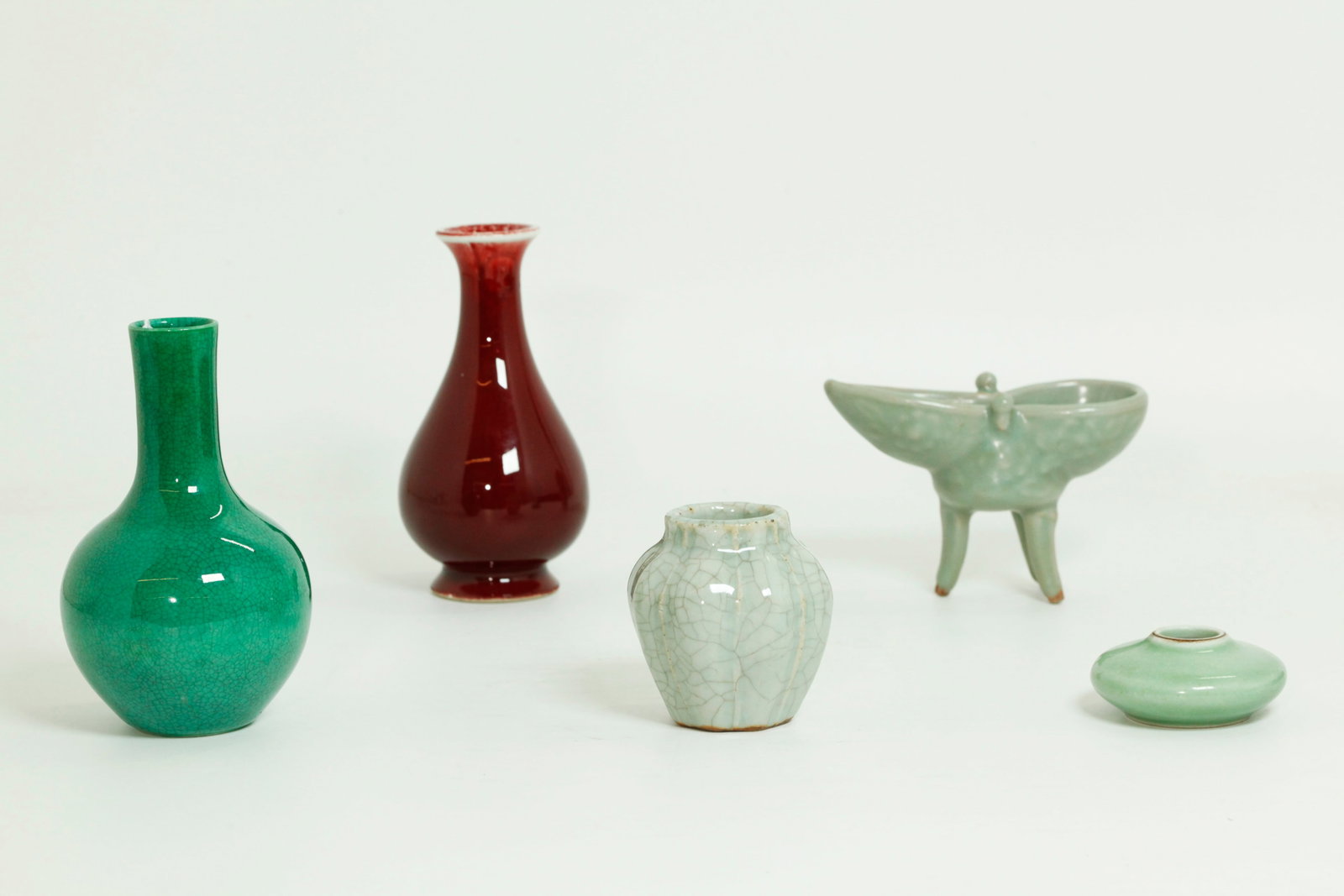 5 Chinese Monochrome Glazed Porcelains (1 of 6)