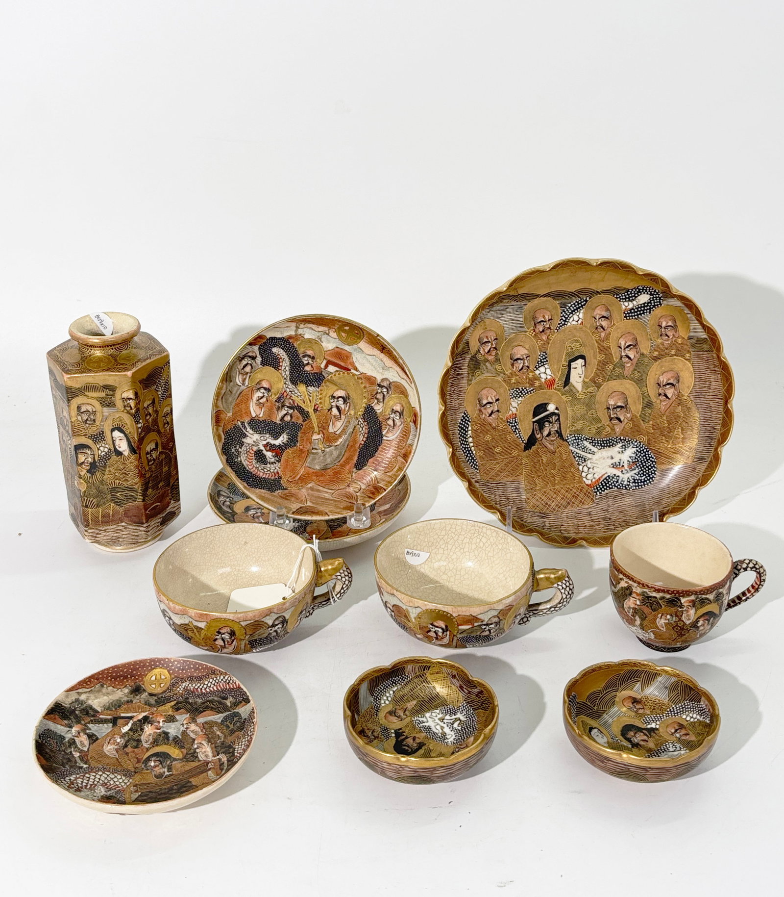 10 - Old Japanese Satsuma Pottery Pieces (1 of 7)