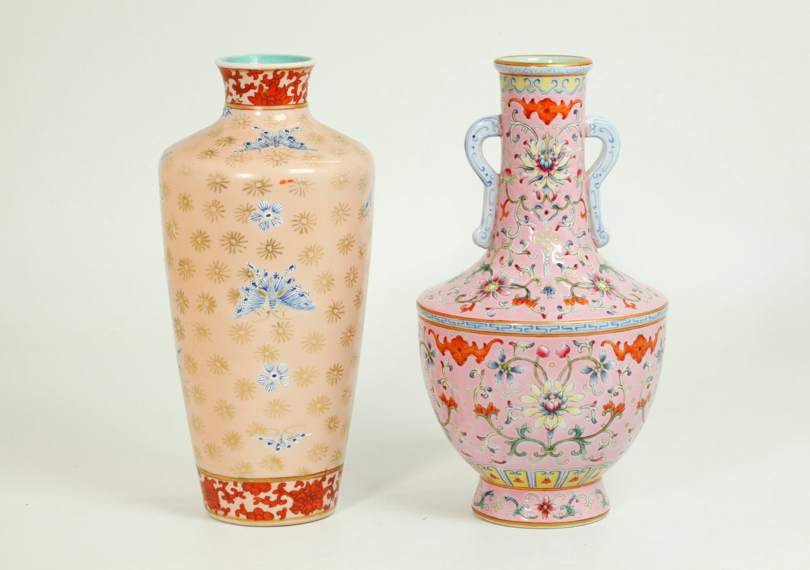 2 Chinese Enameled Porcelain Vases (1 of 6)