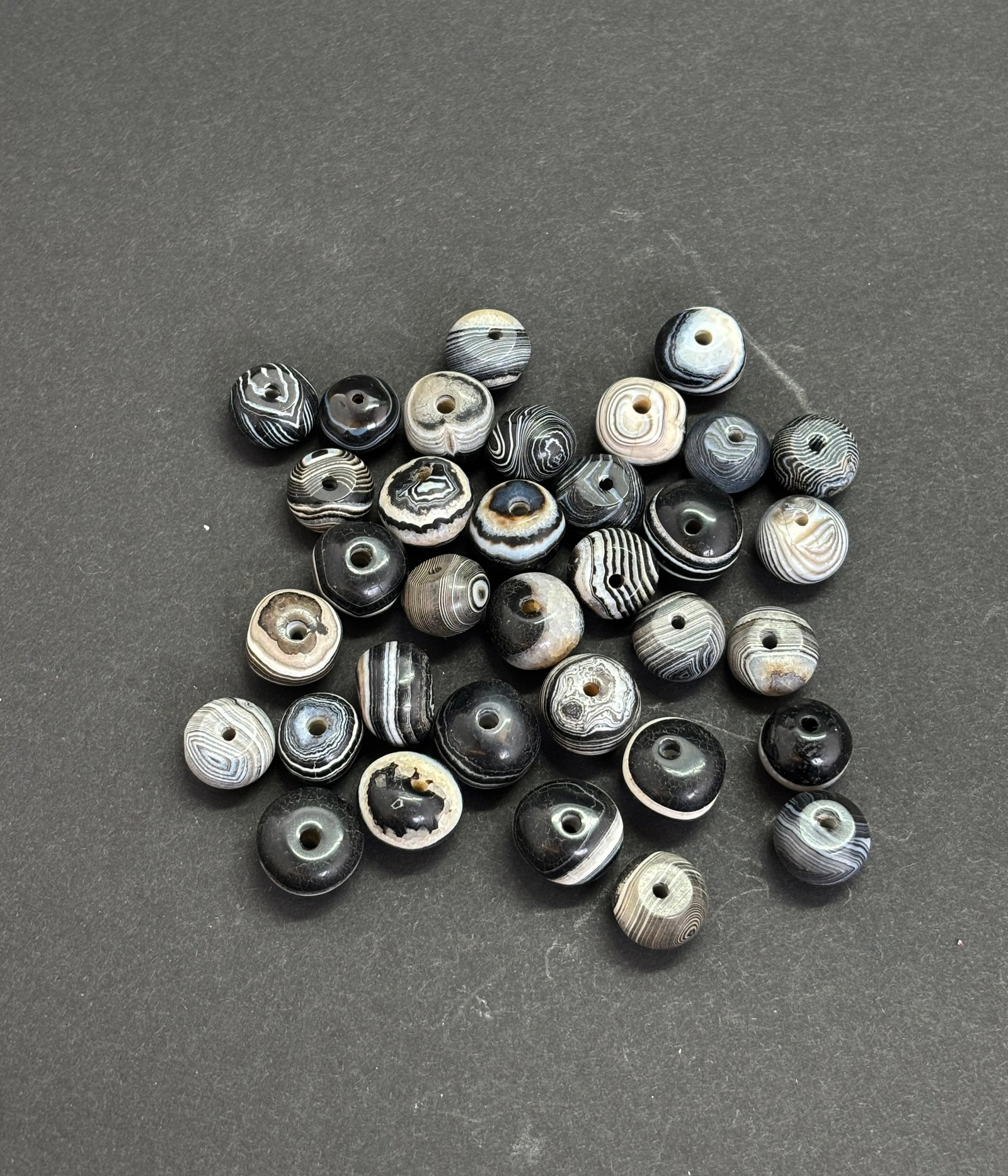 34 Old Tibetan Striped Agate Beads (1 of 5)
