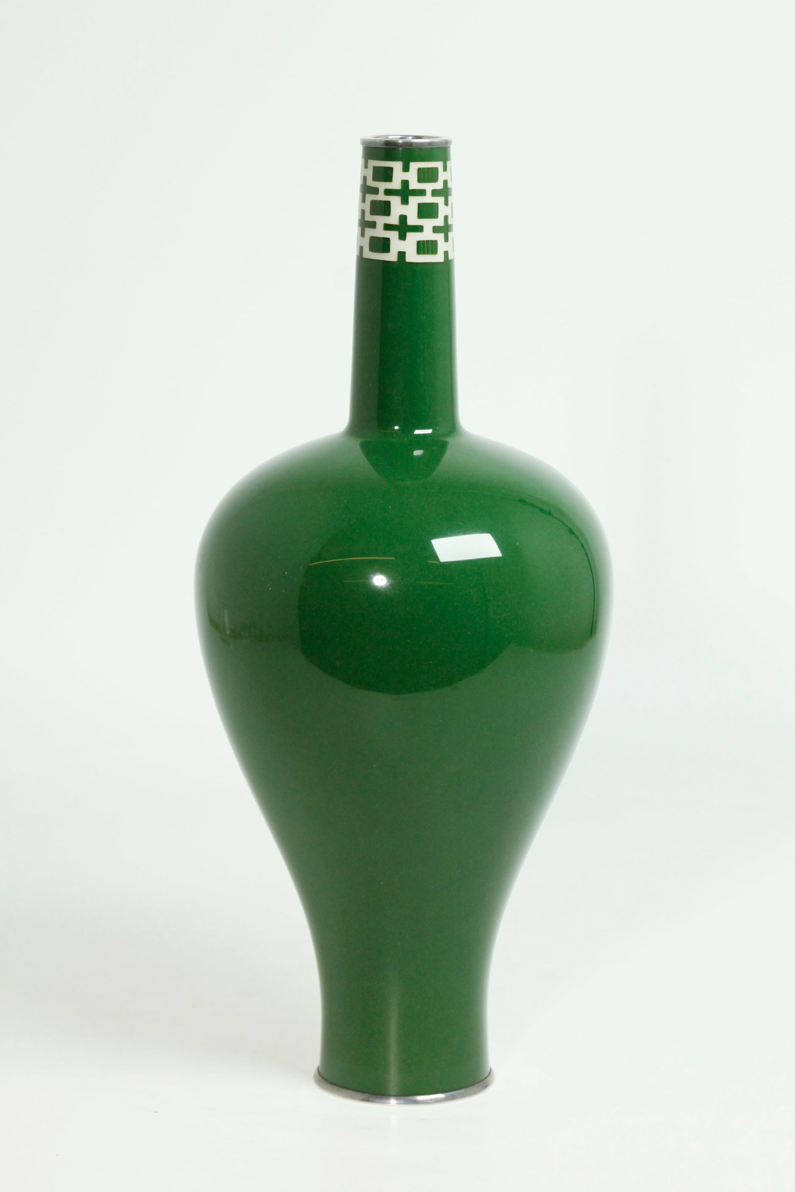 Ando Jubei Japanese Green Cloisonne Art Deco Vase (1 of 6)