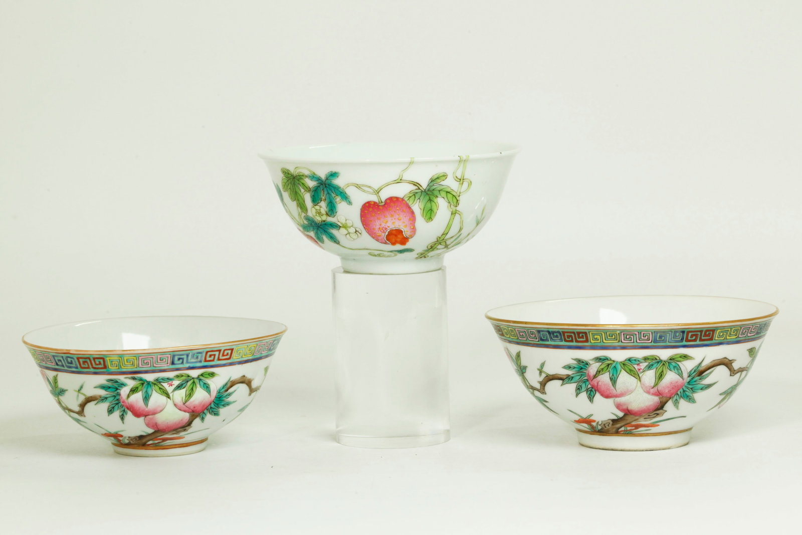 3 Chinese Qing Enameled Porcelain Bowls (1 of 7)