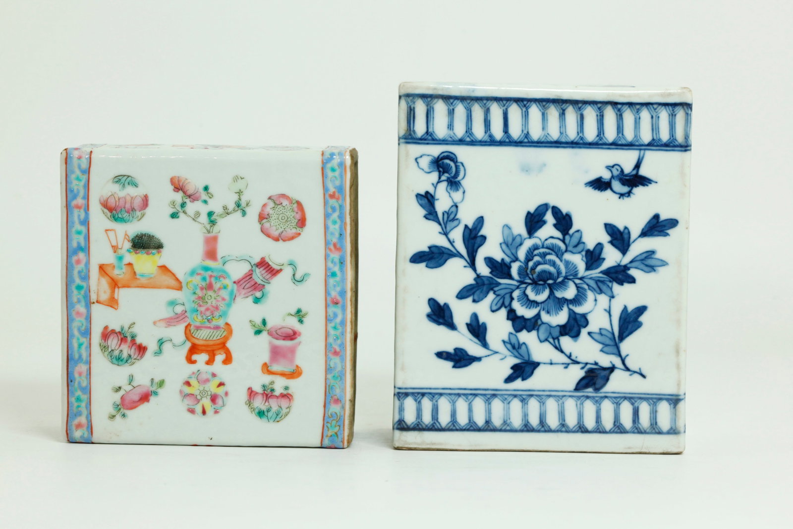 2 Chinese Qing Brick-Shaped Porcelain Pillows (1 of 6)