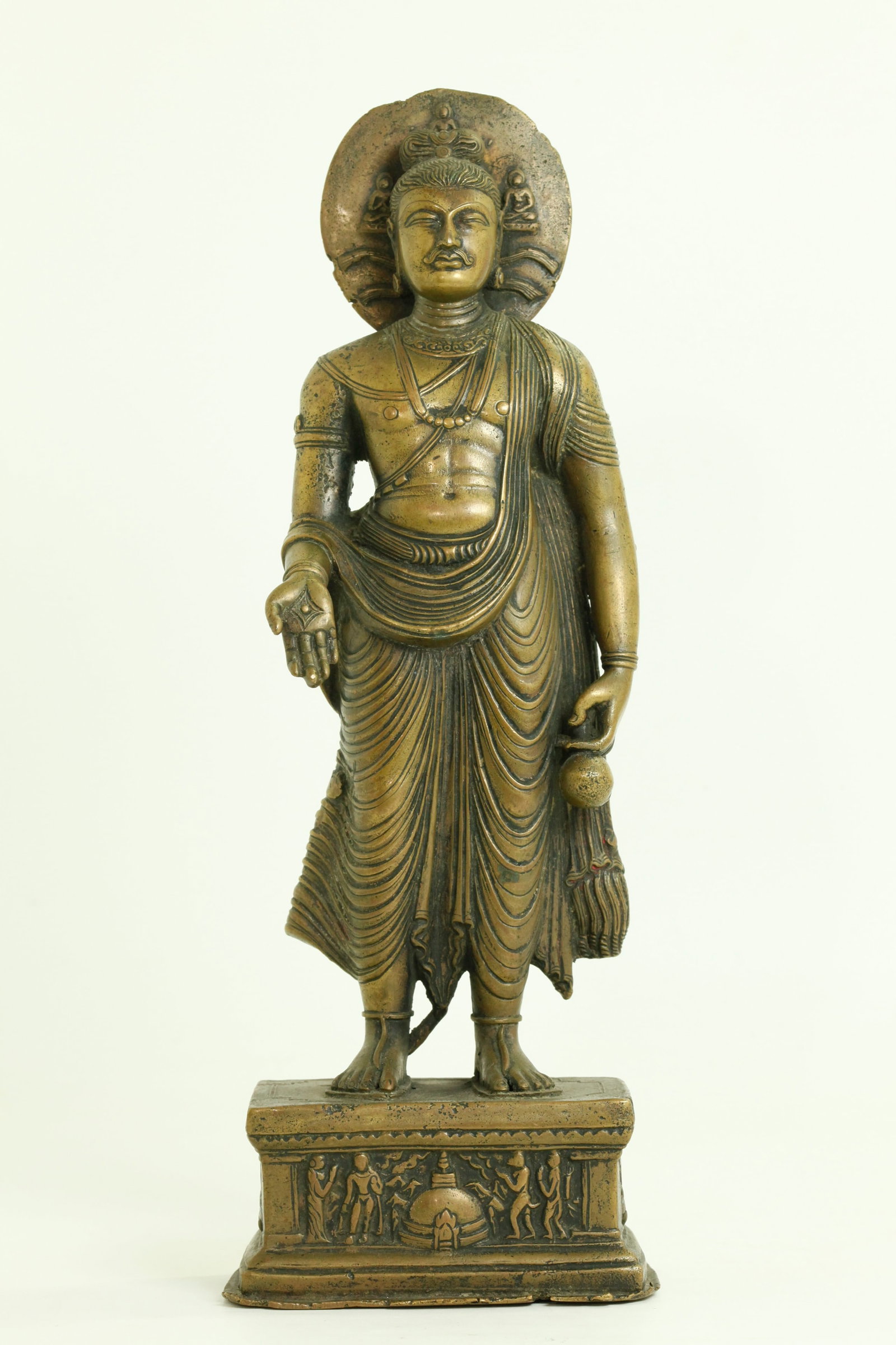 India Bronze Standing Shakyamuni Buddha & Stand (1 of 5)