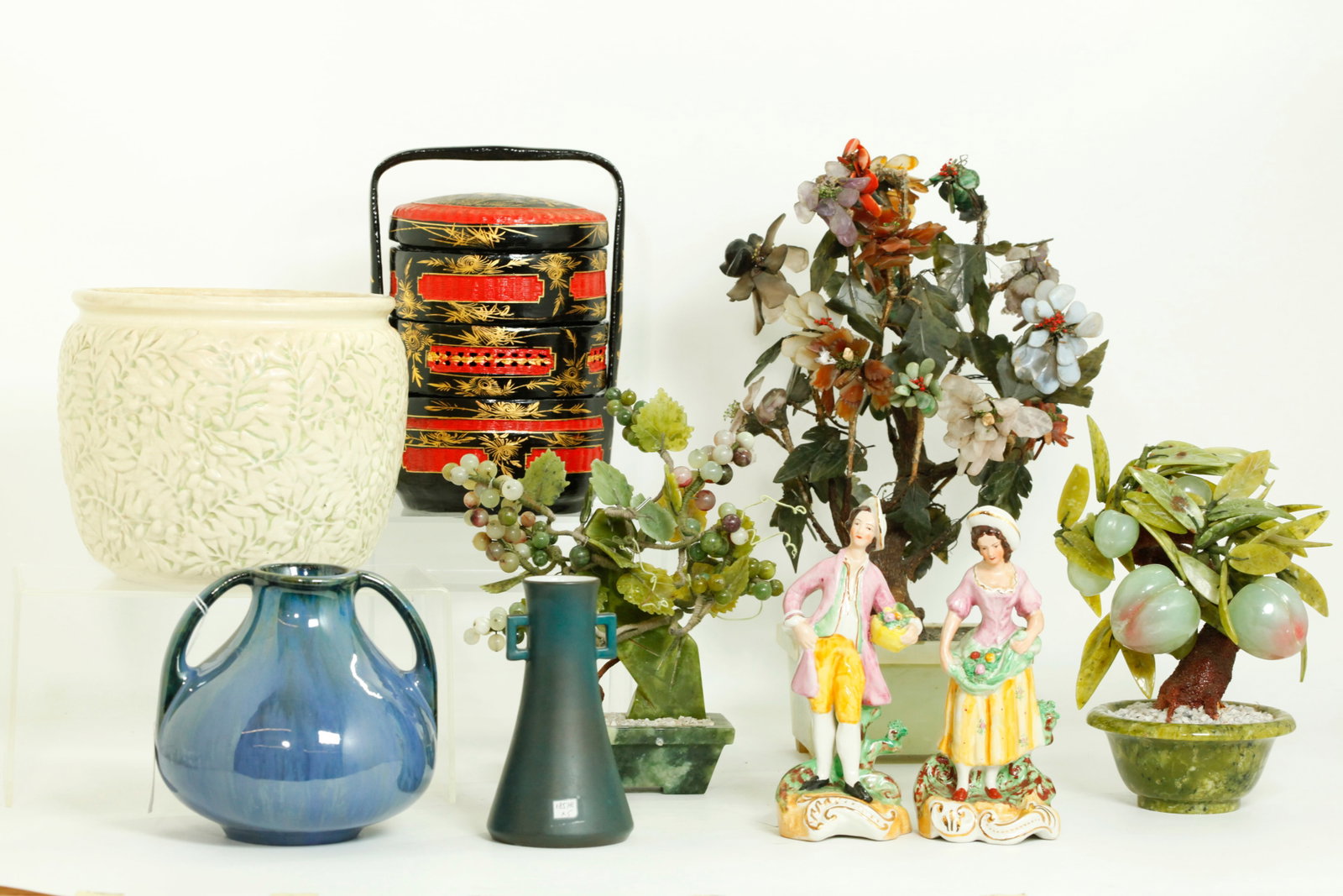 3 Chinese Trees, Pr Staffordshire, 3 Ceramics (1 of 9)