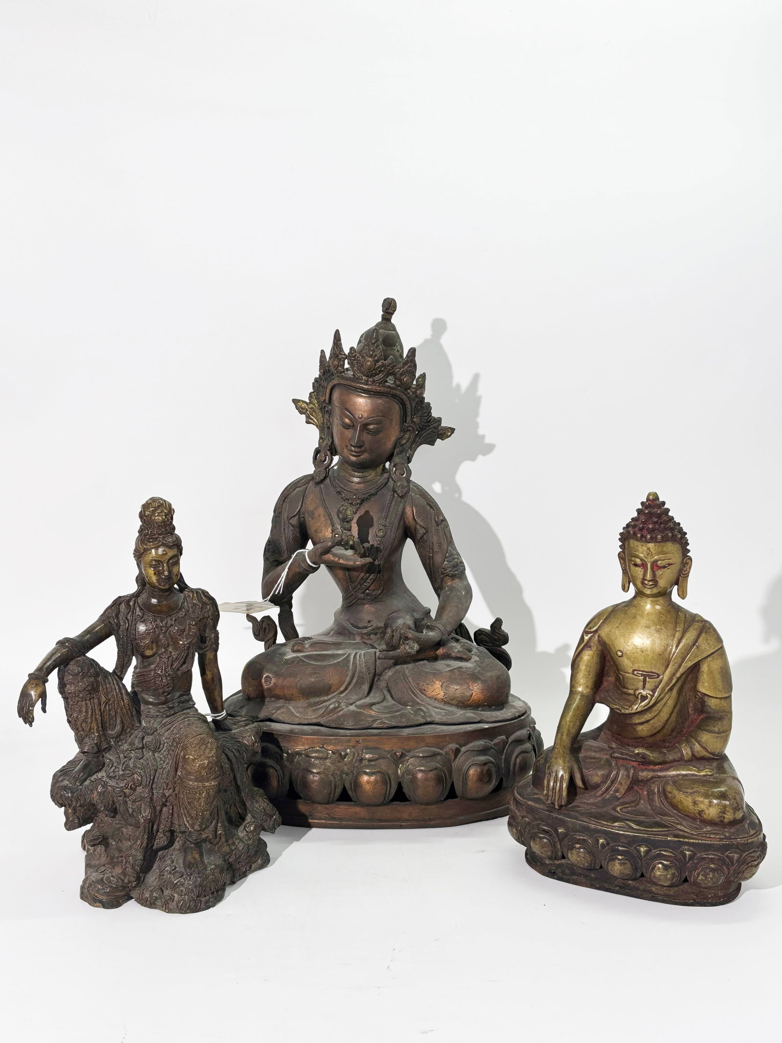 Tibetan Bronze Vajrasattva Shakyamuni; Guanyin (1 of 8)