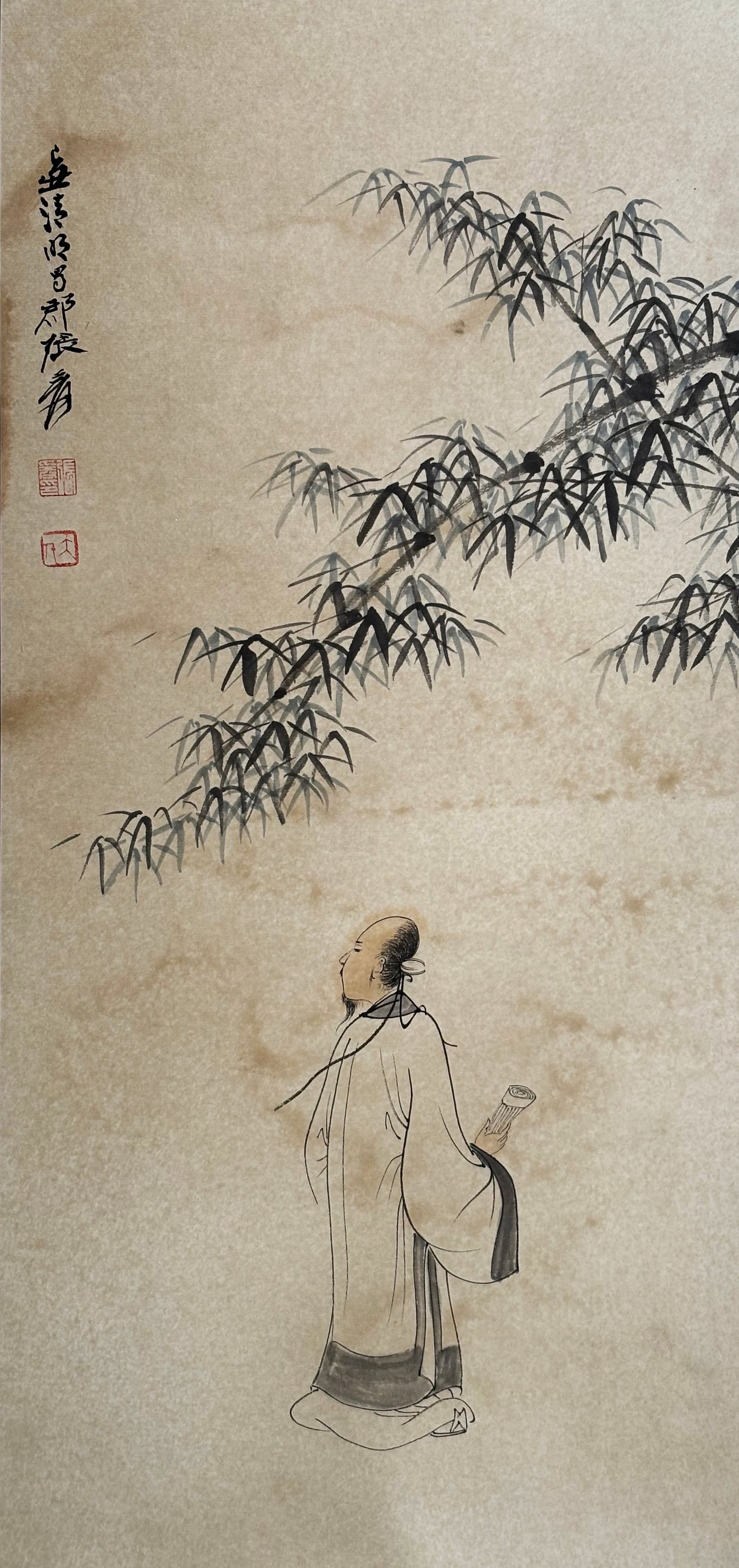Attributed to Zhang Daqian Painting Scholar Bamboo (1 of 5)