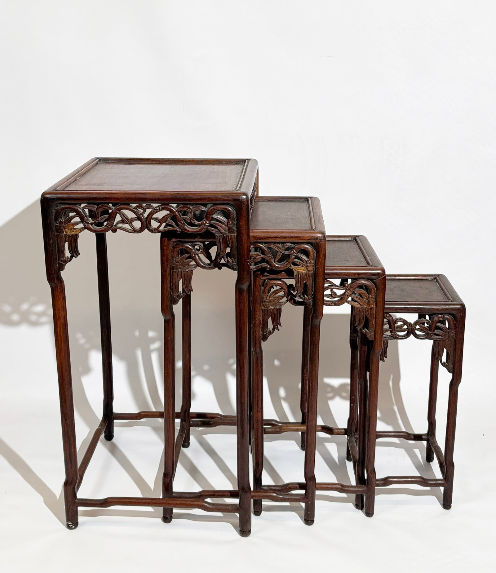 Set of Four Chinese Hardwood Nesting Plant Stands (1 of 6)