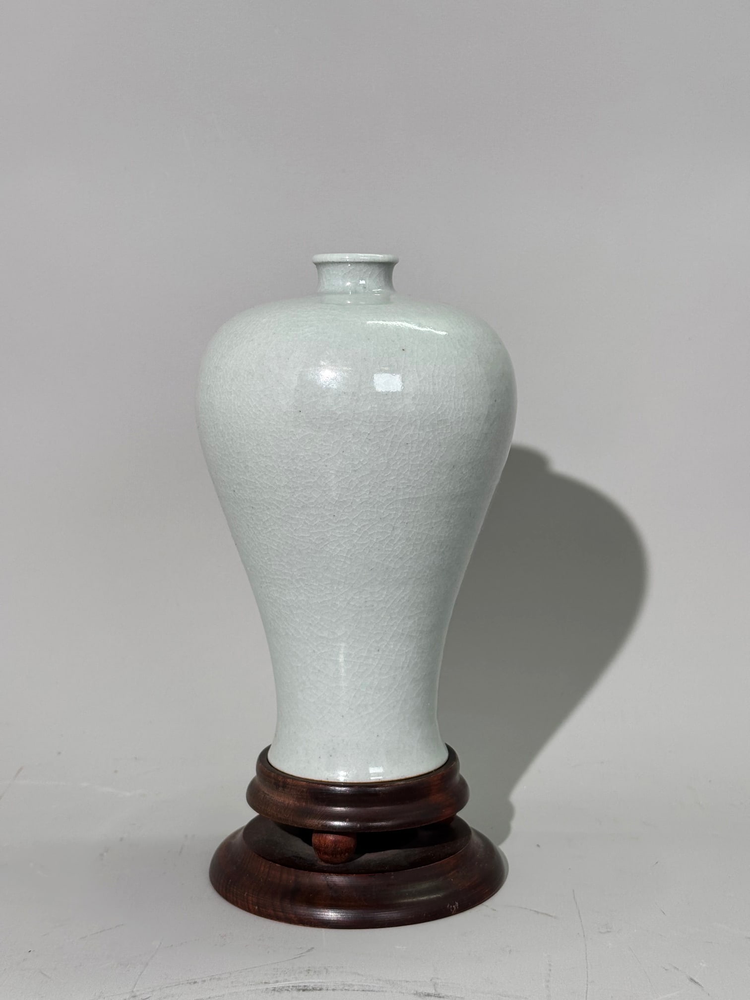 Chinese Porcelain Crackled Pale Celadon Meiping (1 of 5)