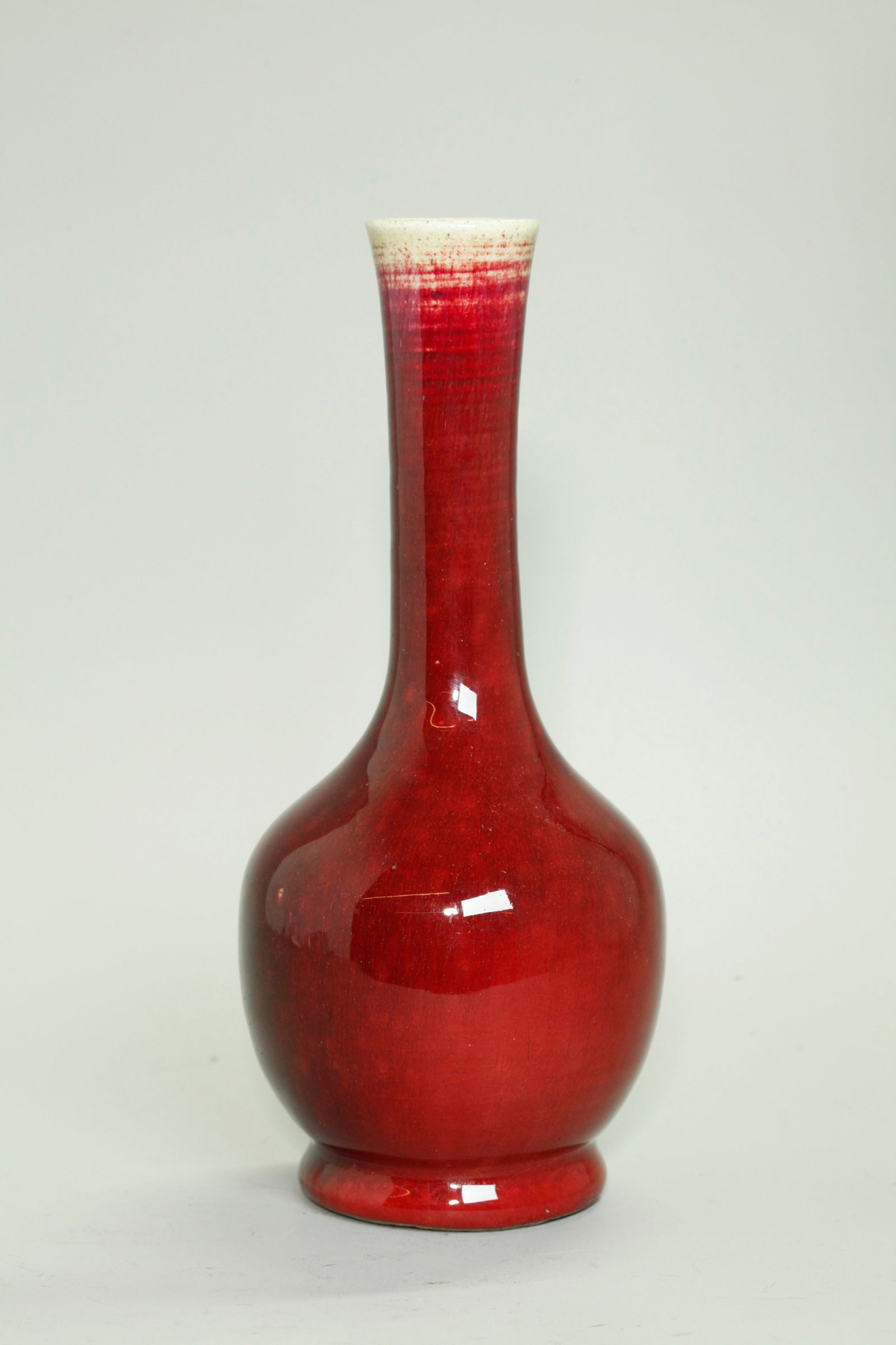 Chinese 19th C Langyao Red Crackle Porcelain Vase (1 of 5)