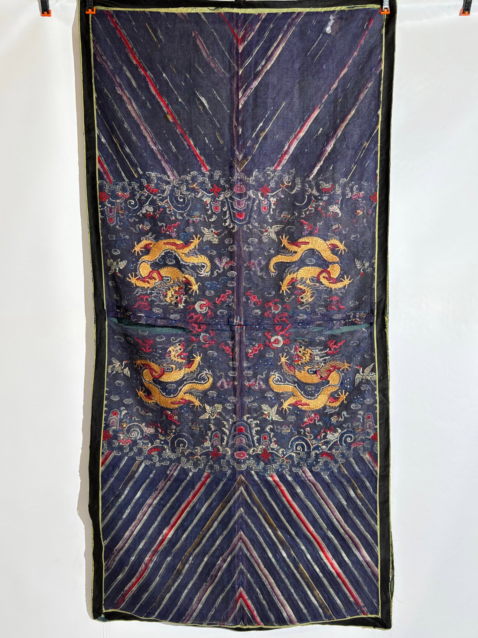 4 Chinese Gold Thread Dragon Robe Section Panel (1 of 6)