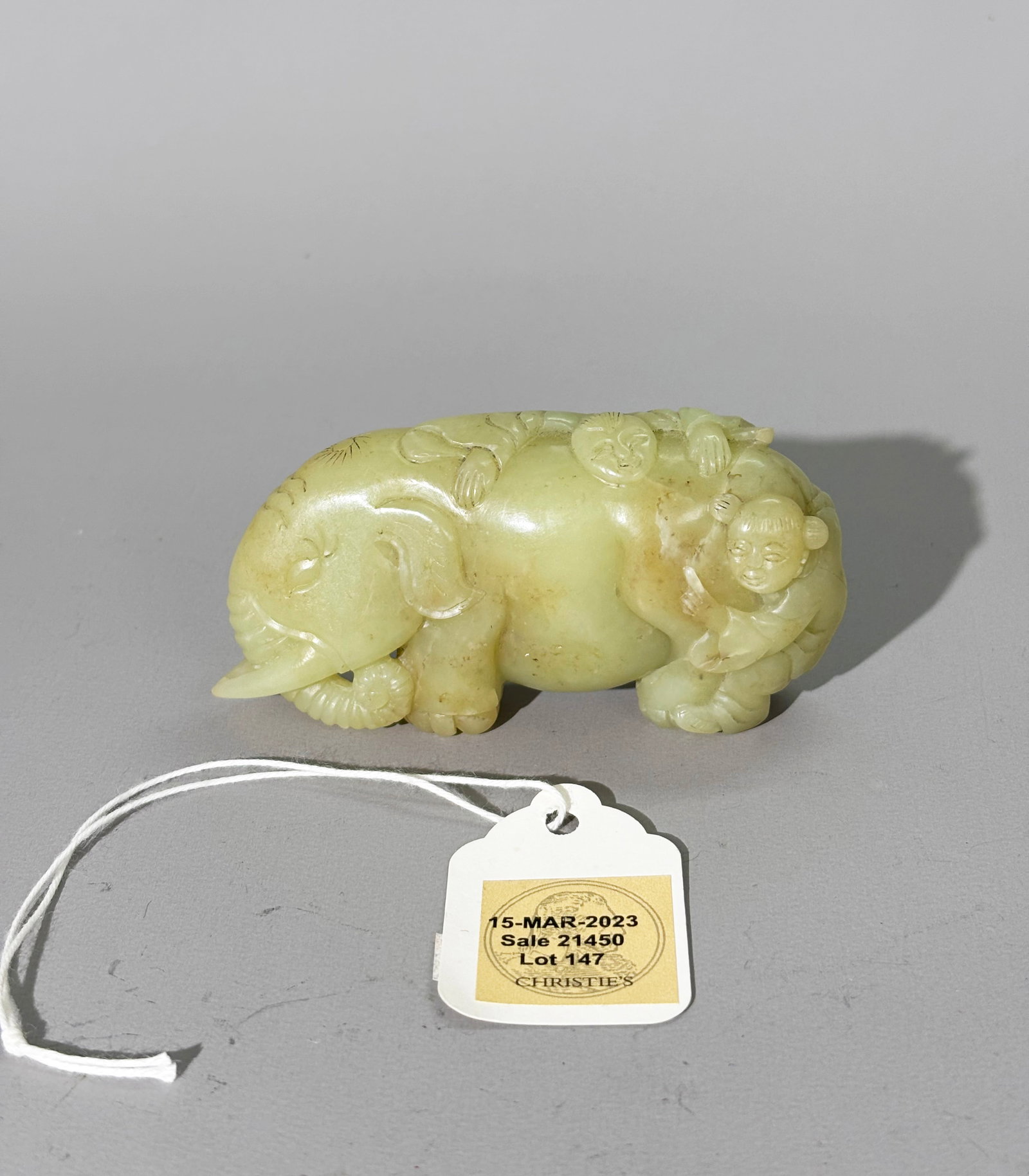 Christie's NY; Chinese Jade 2 Boys & Elephant (1 of 7)