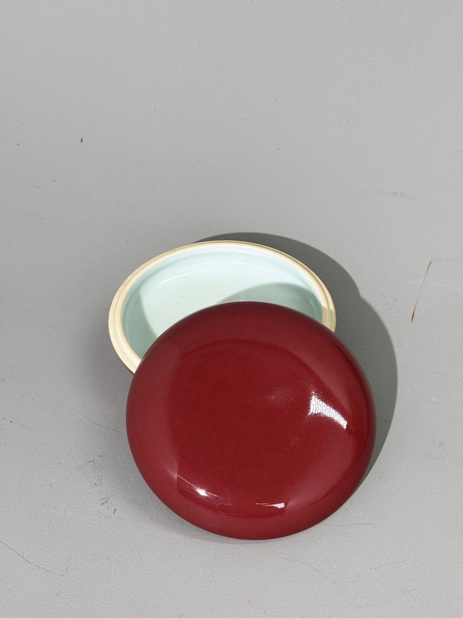 Chinese Underglaze Red Round Porcelain Box & Cover (1 of 6)