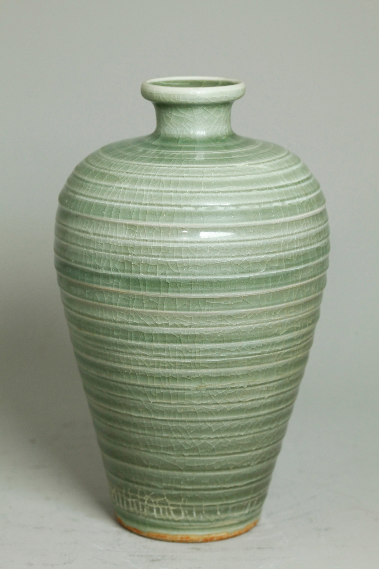 Chinese Ribbed Crackle Celadon Porcelain Meiping (1 of 5)