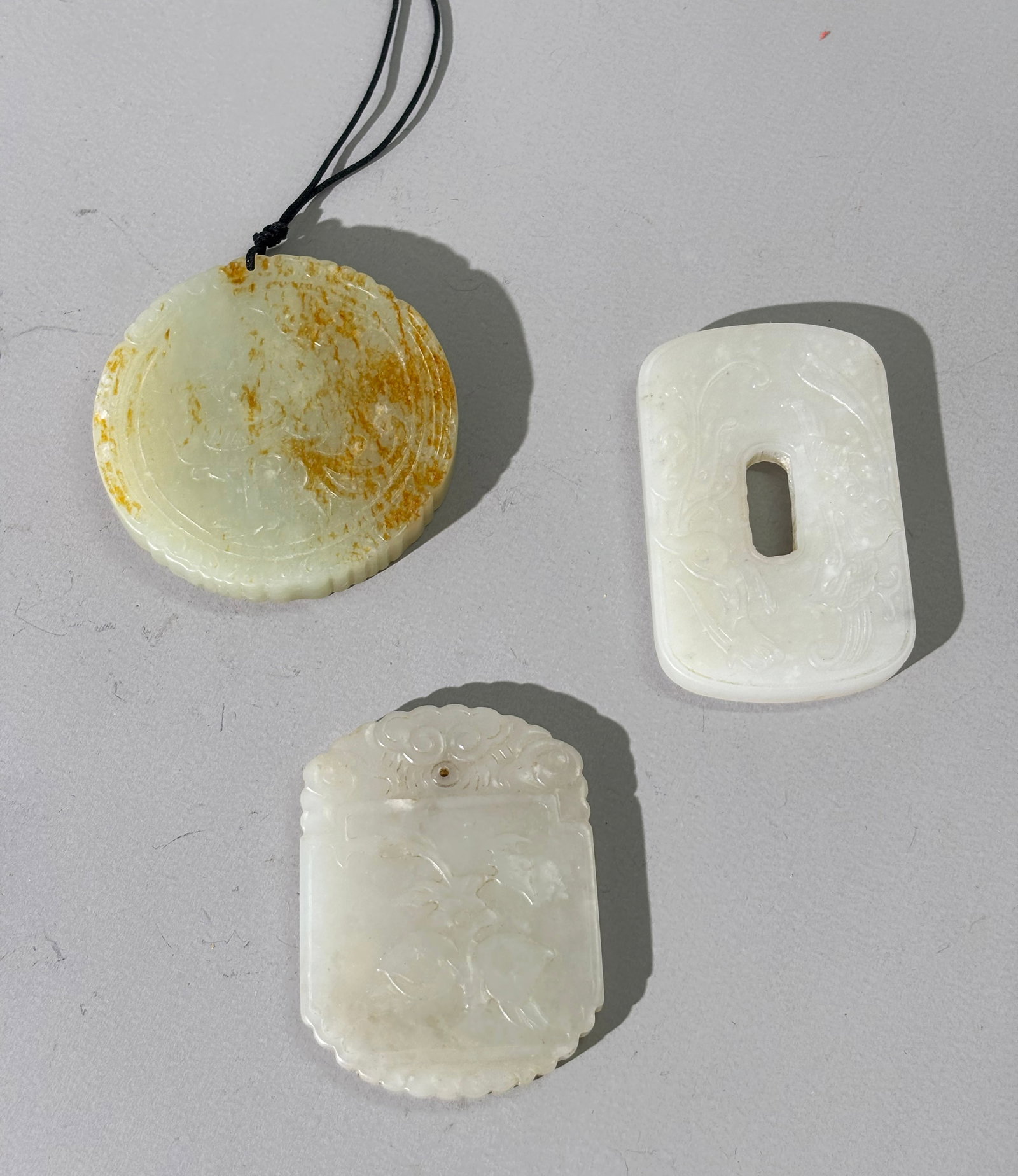 3 Chinese White To Pale Celadon Jade Pendants (1 of 8)