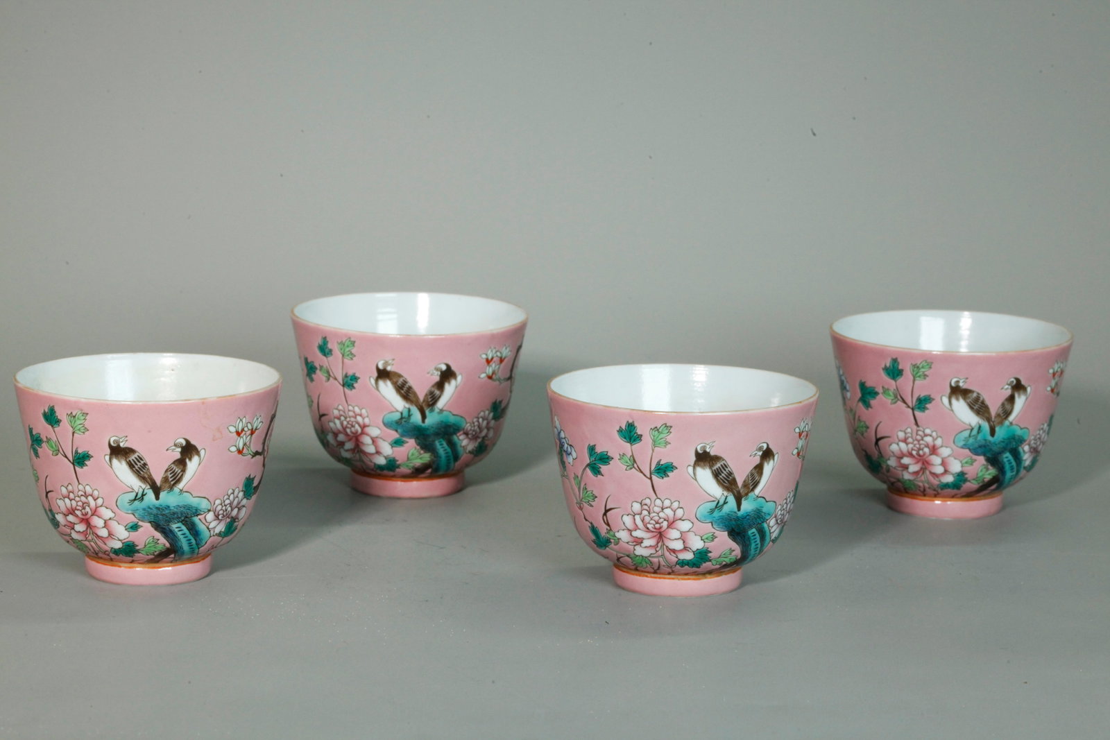 4 Chinese Da Ya Zhai Type Enameled Porcelain Cups (1 of 6)