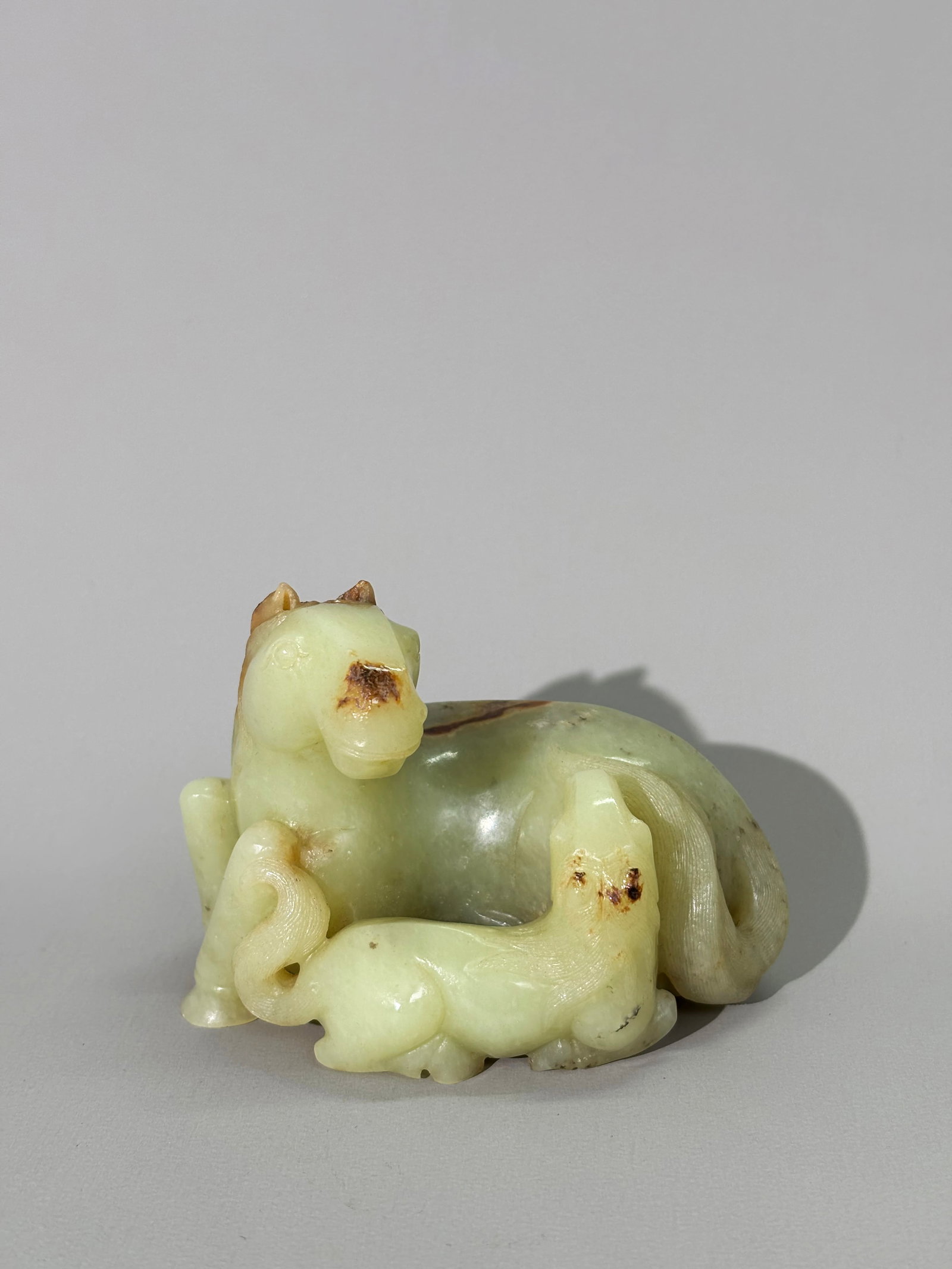 Fine Chinese Yellow-Green Jade Dbl Horse (1 of 6)