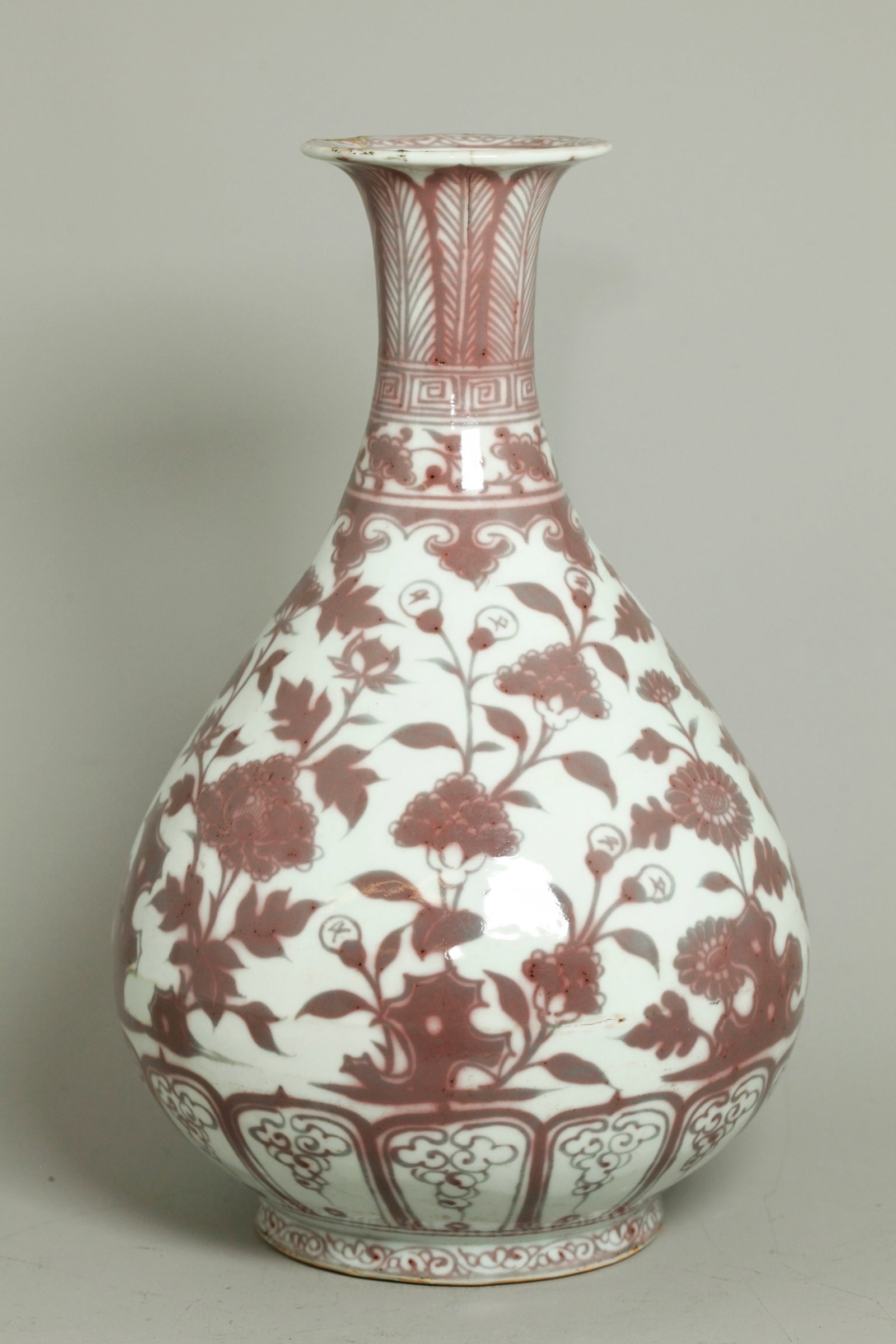 Large Chinese Red Porcelain Yuhuchunping Vase (1 of 5)