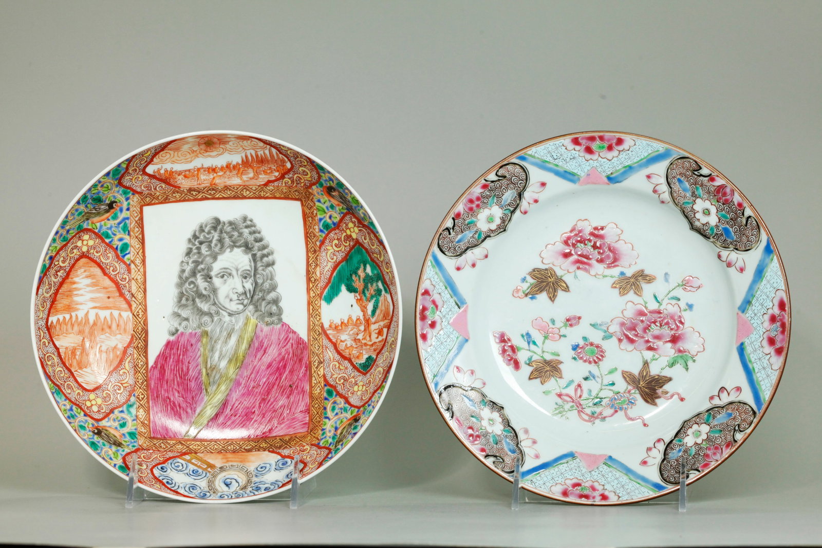2 Chinese Enameled Export Porcelain Plates (1 of 6)