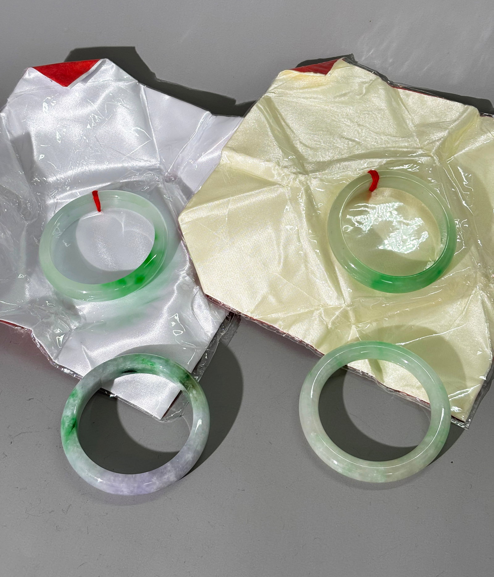 4 Good Chinese Translucent Jadeite Bangles (1 of 9)