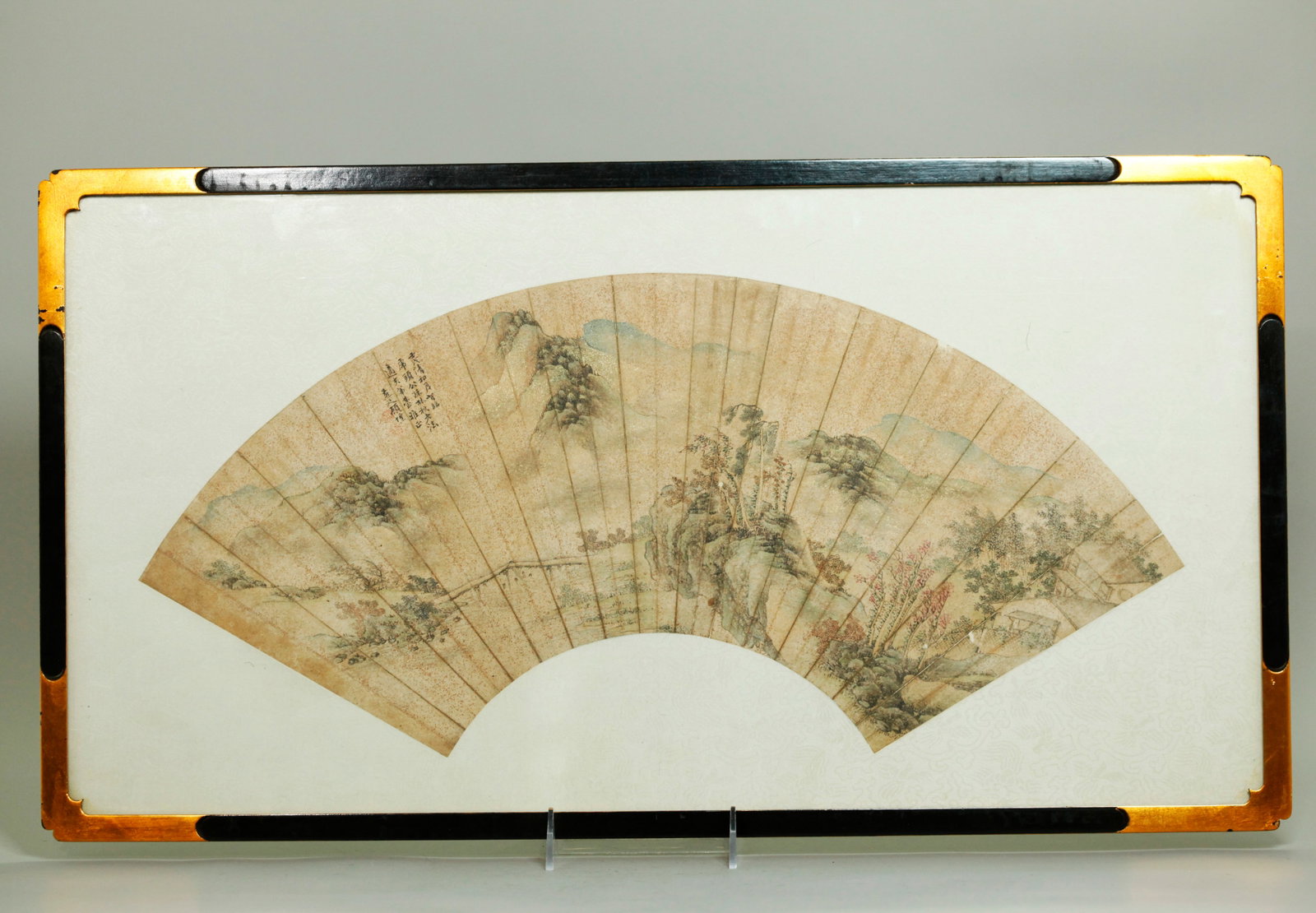 Chinese Ink and Color Landscape Fan Painting (1 of 6)