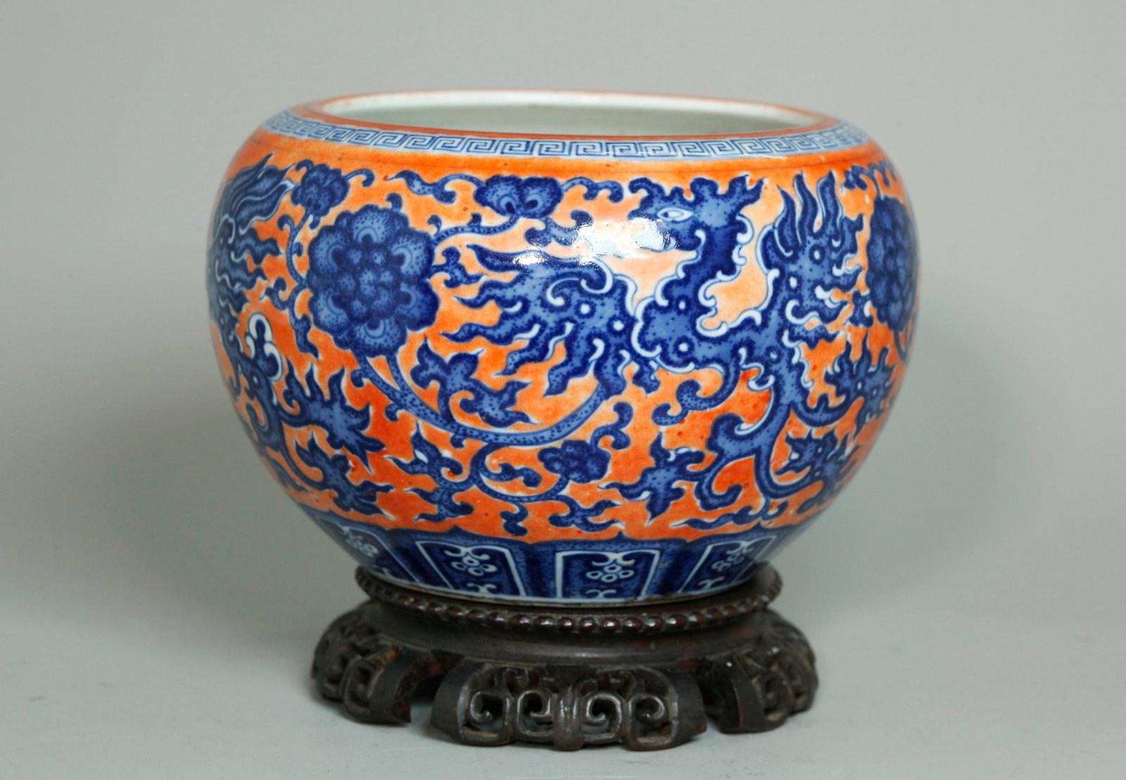 Chinese Blue White & Iron Red Porcelain Censer (1 of 5)