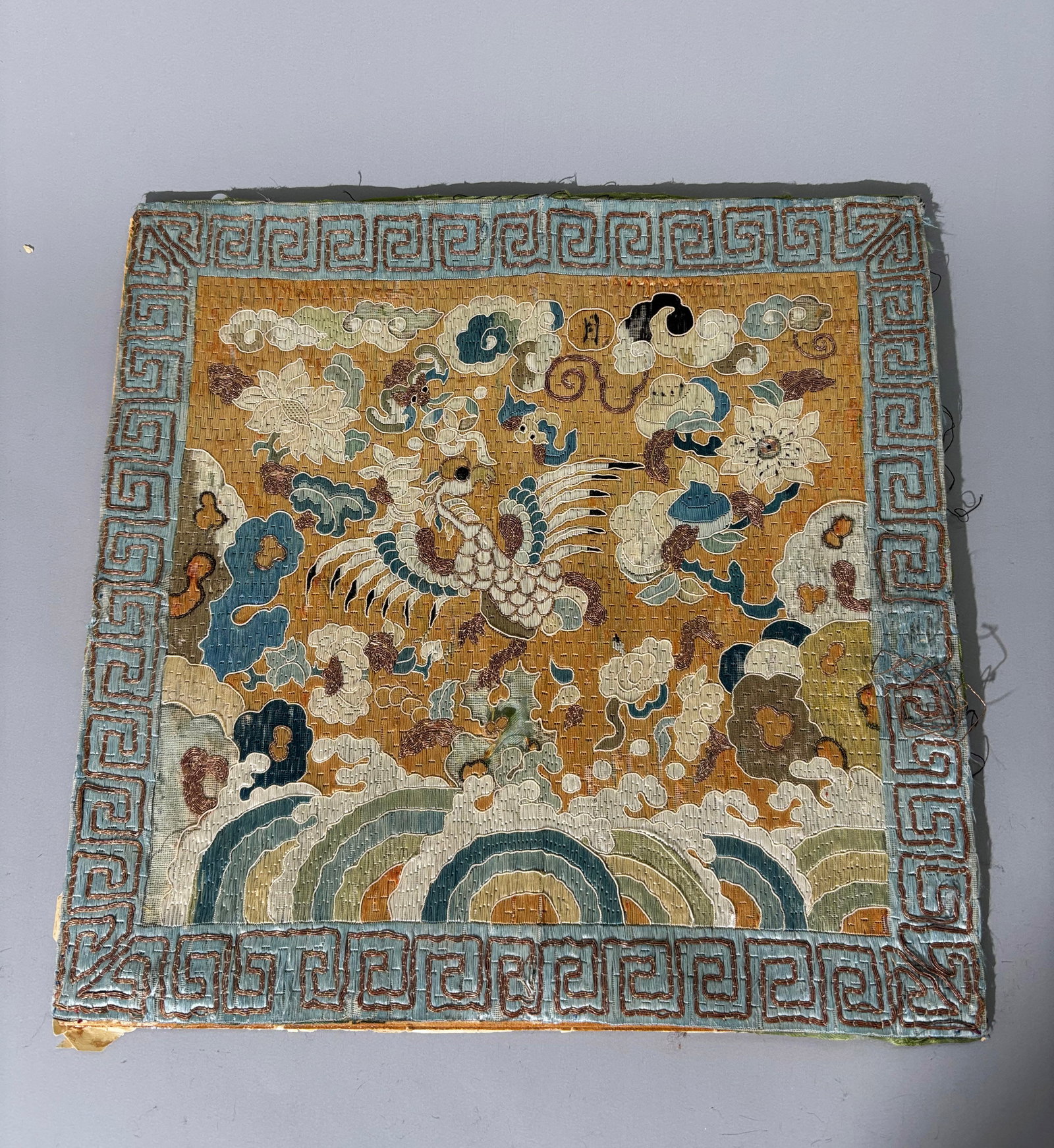 Chinese Qing Embroidered Court Civil Rank Badge (1 of 4)