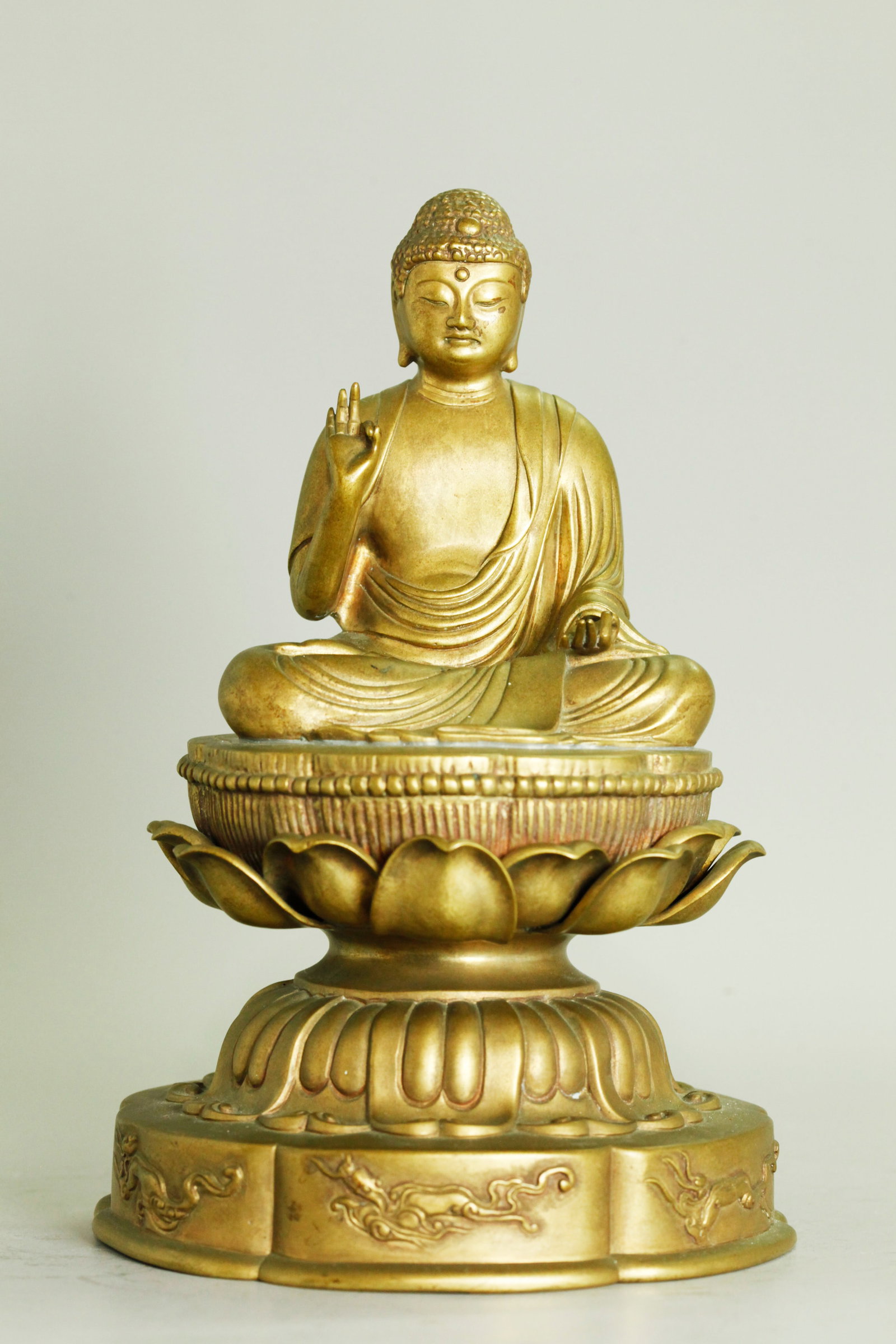 Japanese Cast Bronze Buddha Seated Lotus Base (1 of 5)