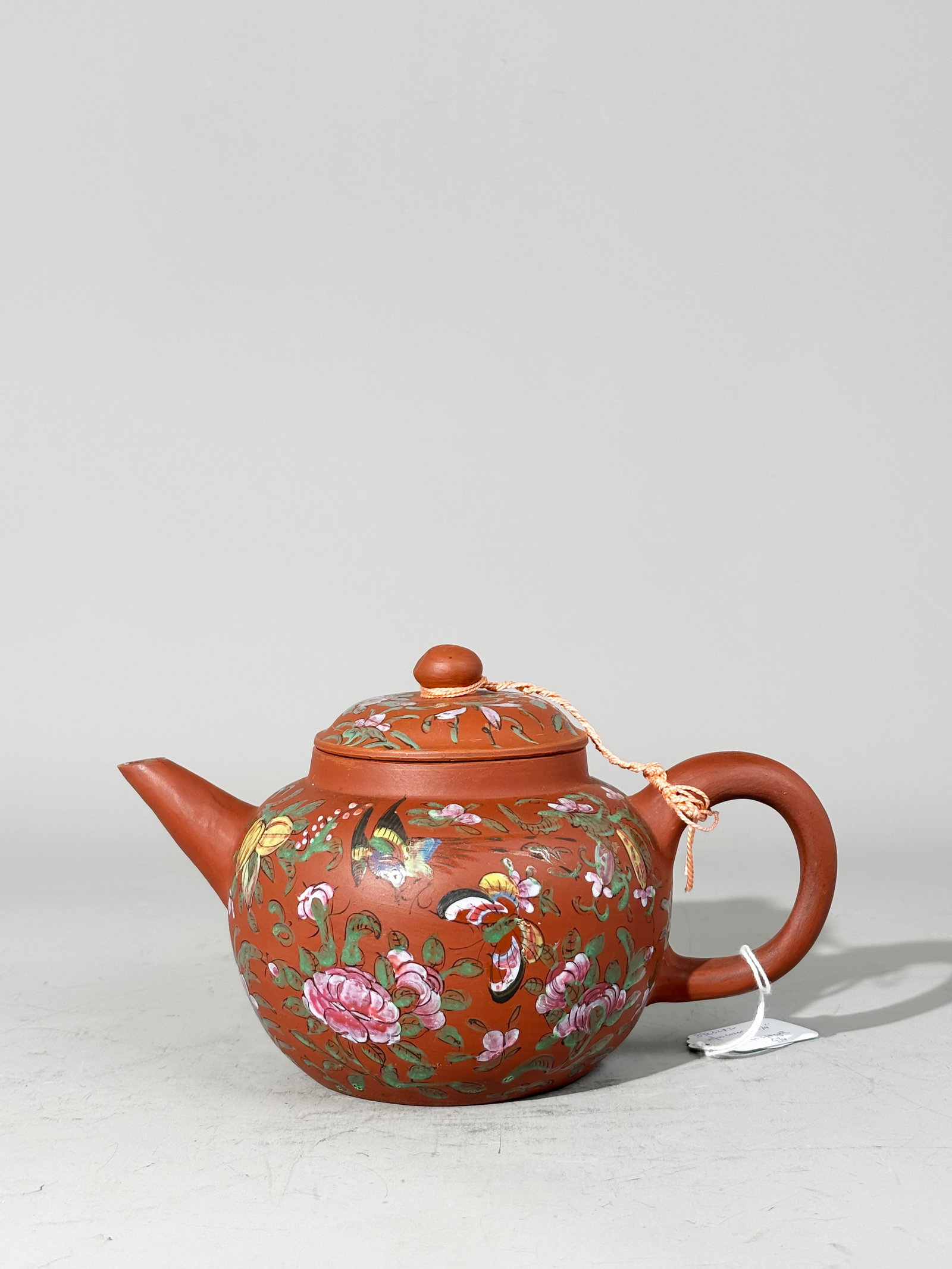 Lg Chinese 19th C Yixing Zisha Enameled Teapot (1 of 7)