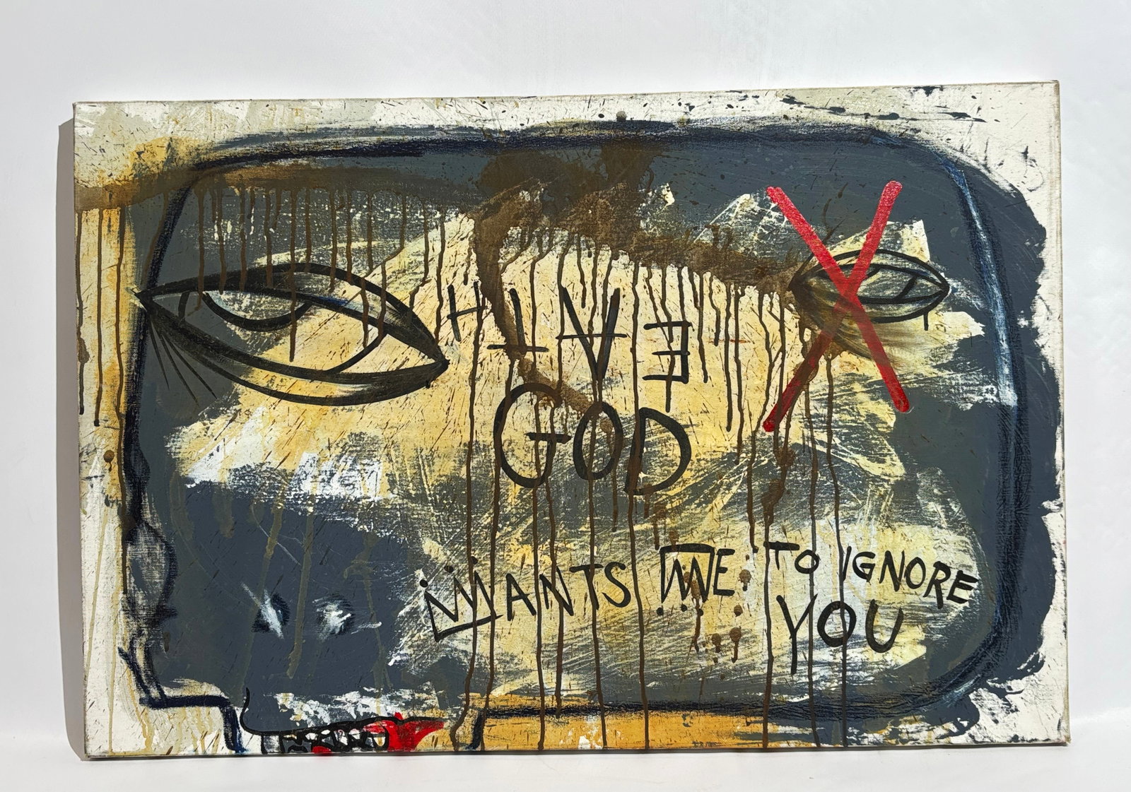Attributed to TMNK Graffiti Painting On Canvas (1 of 4)