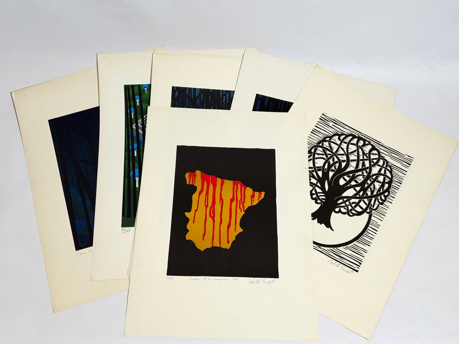 Achille Incerti; 8 Italian Lithographic Art Prints (1 of 10)