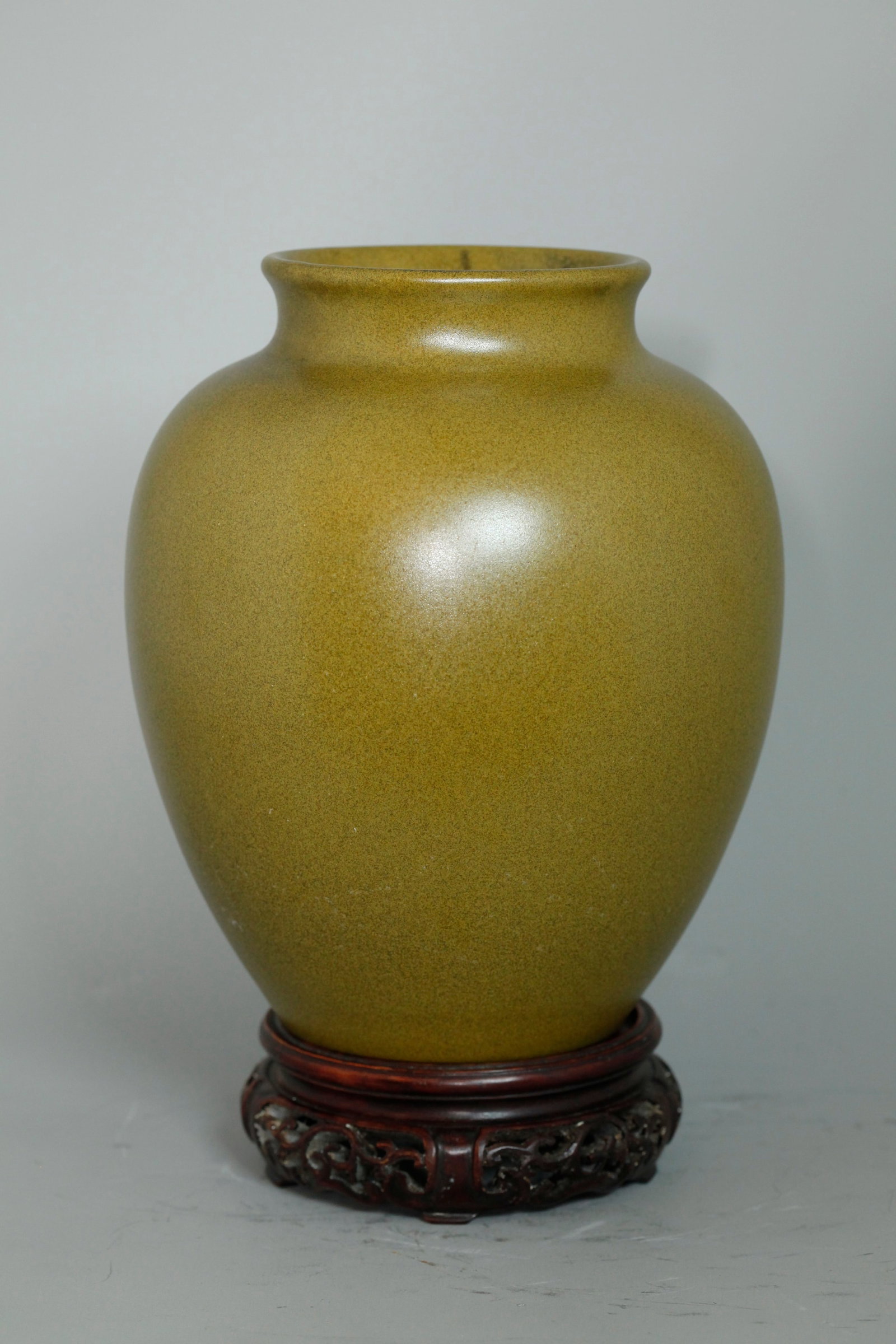 Chinese Monochrome Teadust Glazed Porcelain Vase (1 of 5)