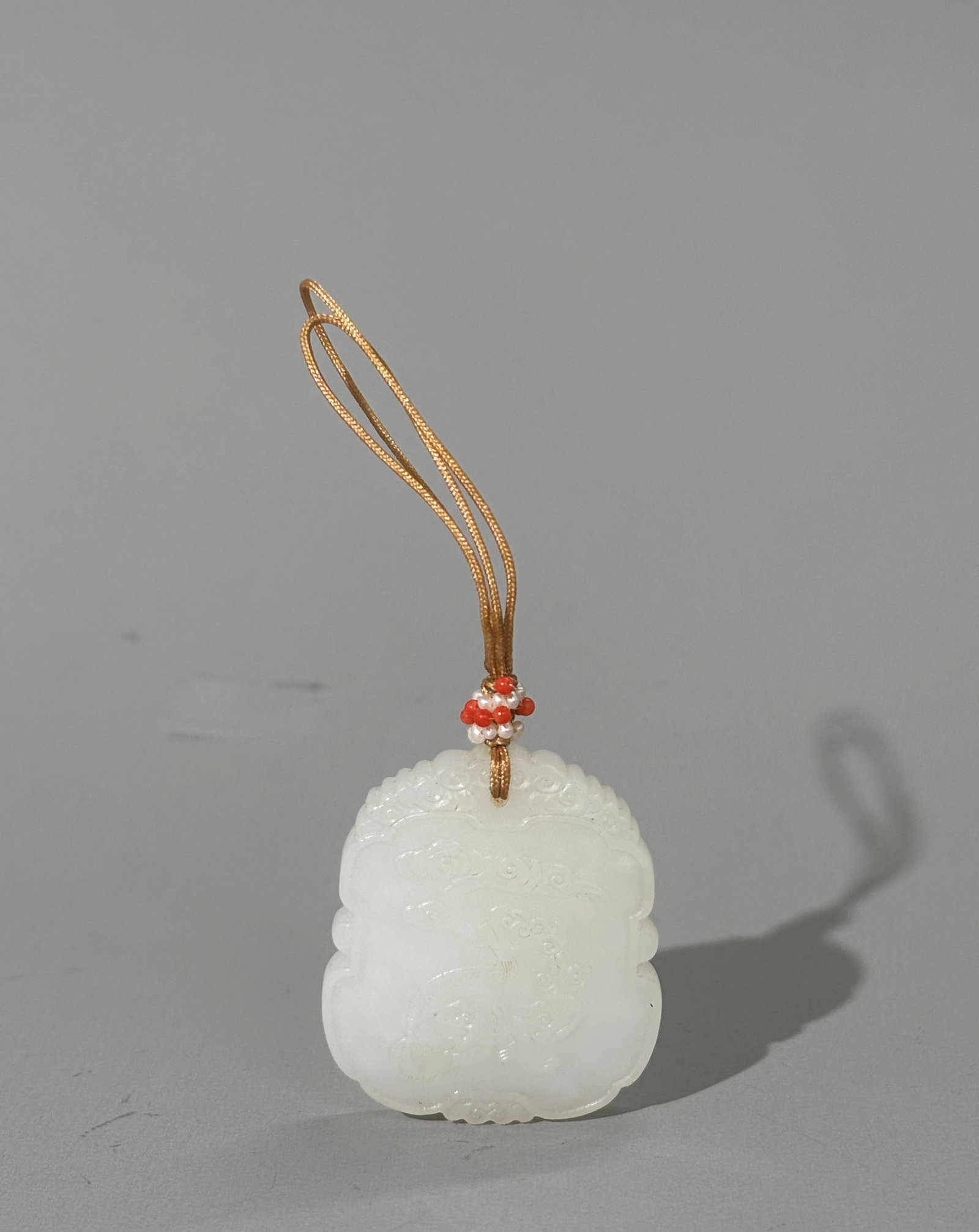 Chinese Very White Jade Cushion Shaped Pendant (1 of 6)
