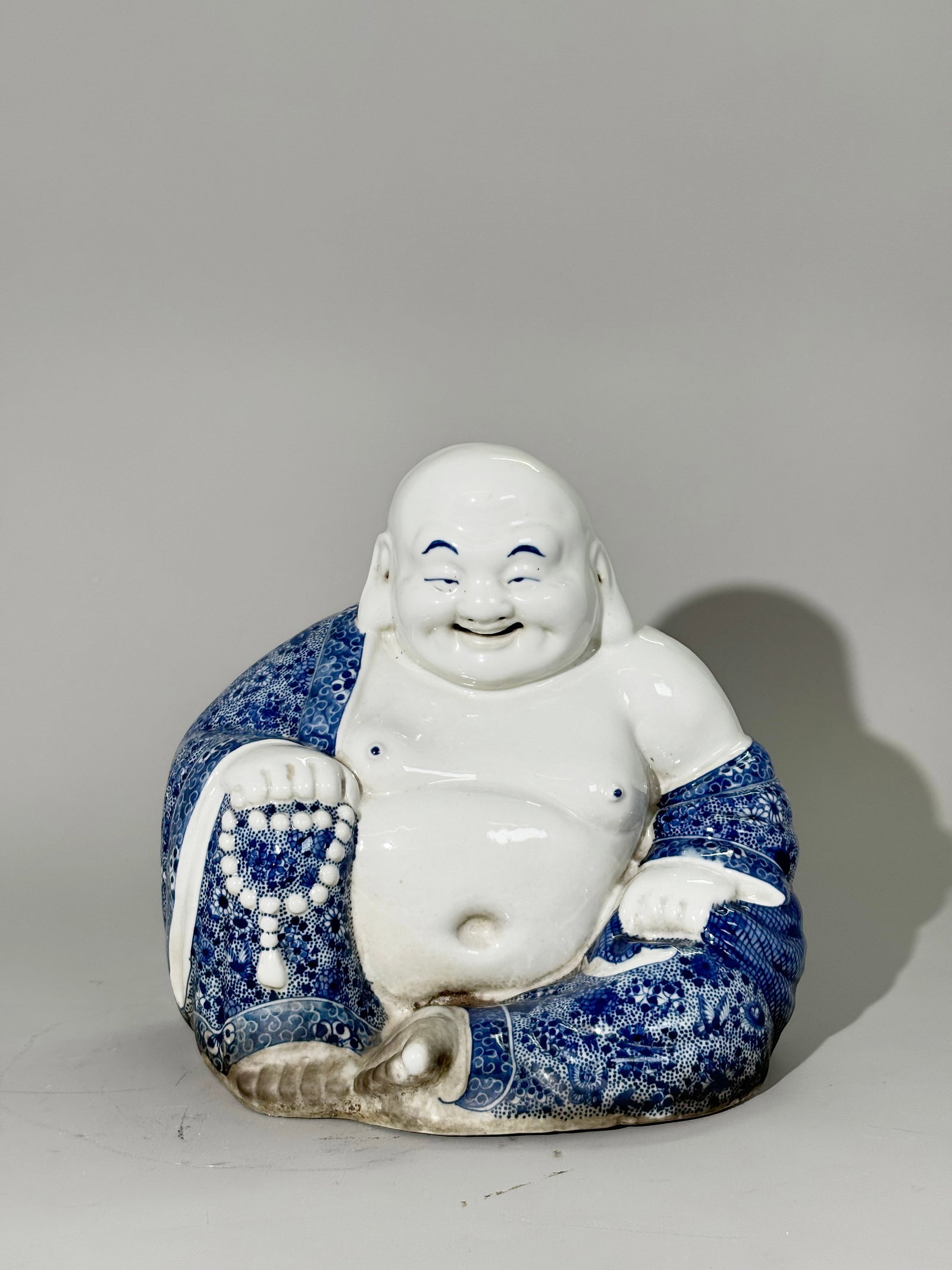 Chinese Blue White Porcelain Seated Budai Buddha (1 of 8)