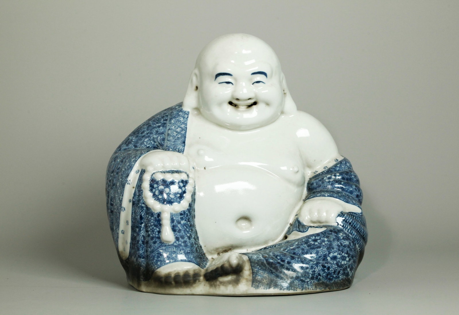 Chinese Blue White Porcelain Seated Budai Buddha (1 of 6)