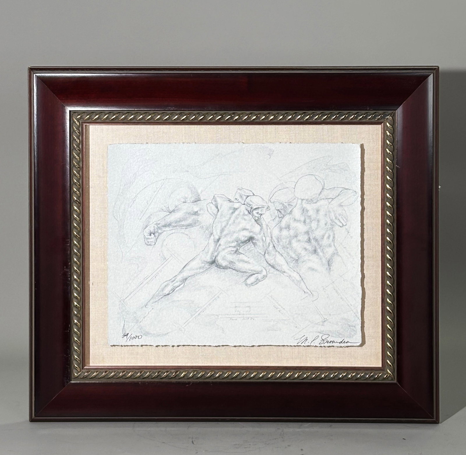 Mary Louise Snowden: Lithograph Male Nudes Signed (1 of 5)