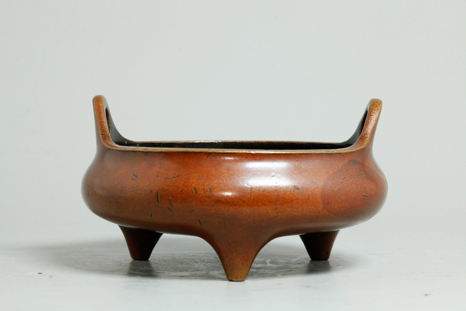 Chinese Heavy Bronze 3 Footed Censer W 2 Handles (1 of 5)