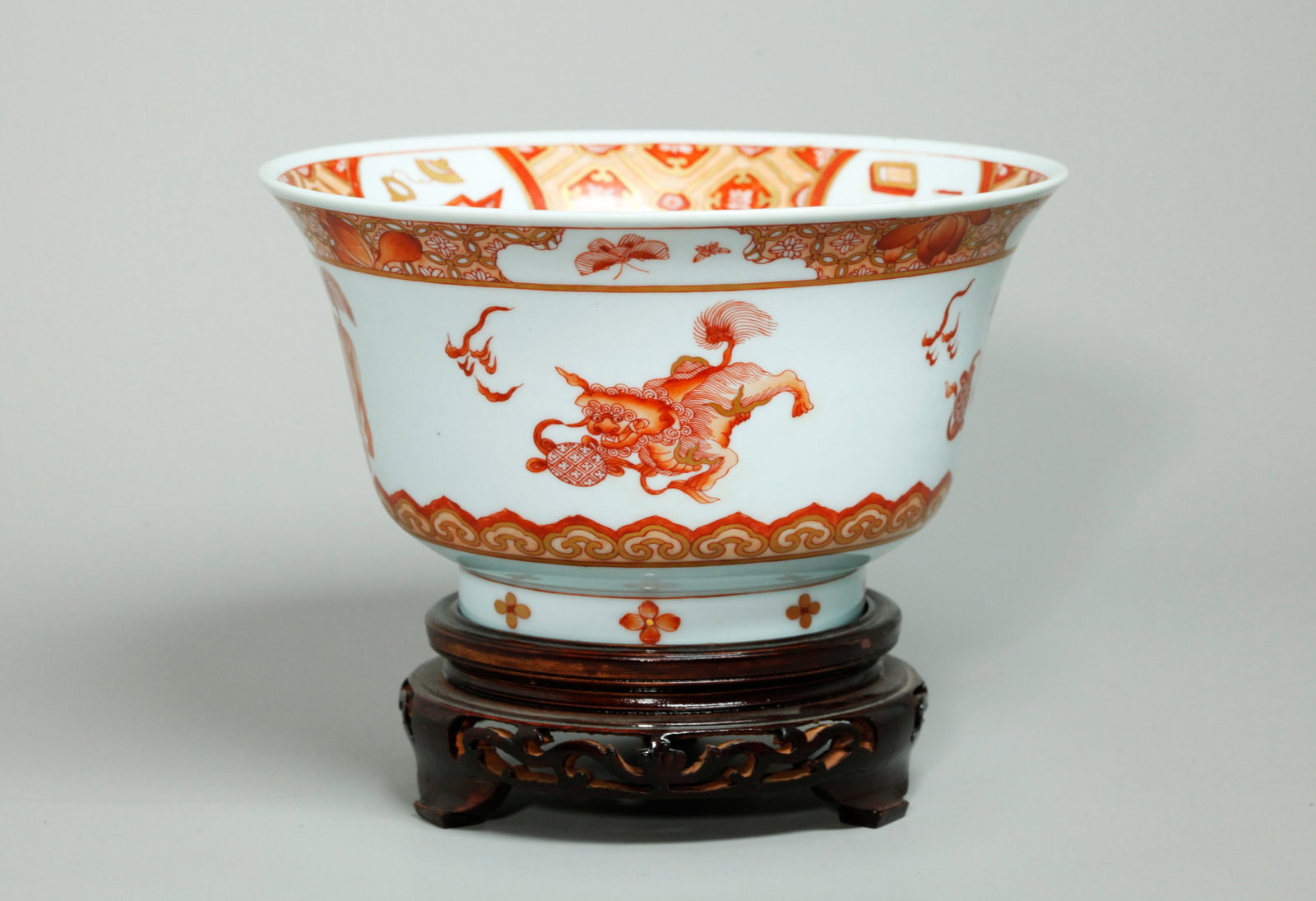 Chinese Iron Red & Gilt Porcelain Bowl (1 of 6)