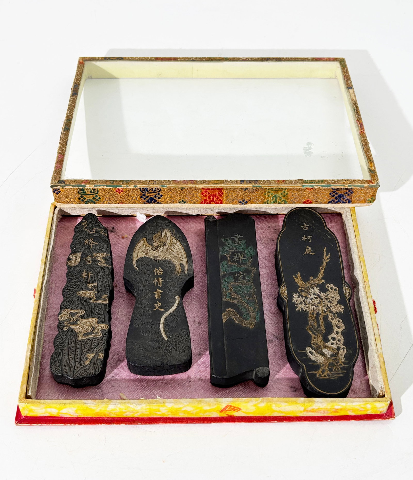 4 Chinese Molded Ink Sticks; Presentation Box - 2 (1 of 7)