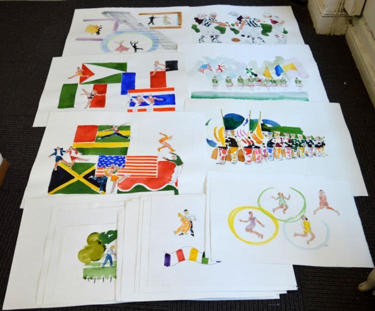 Richard Ahr; 21 Original Watercolors on Paper (1 of 1)