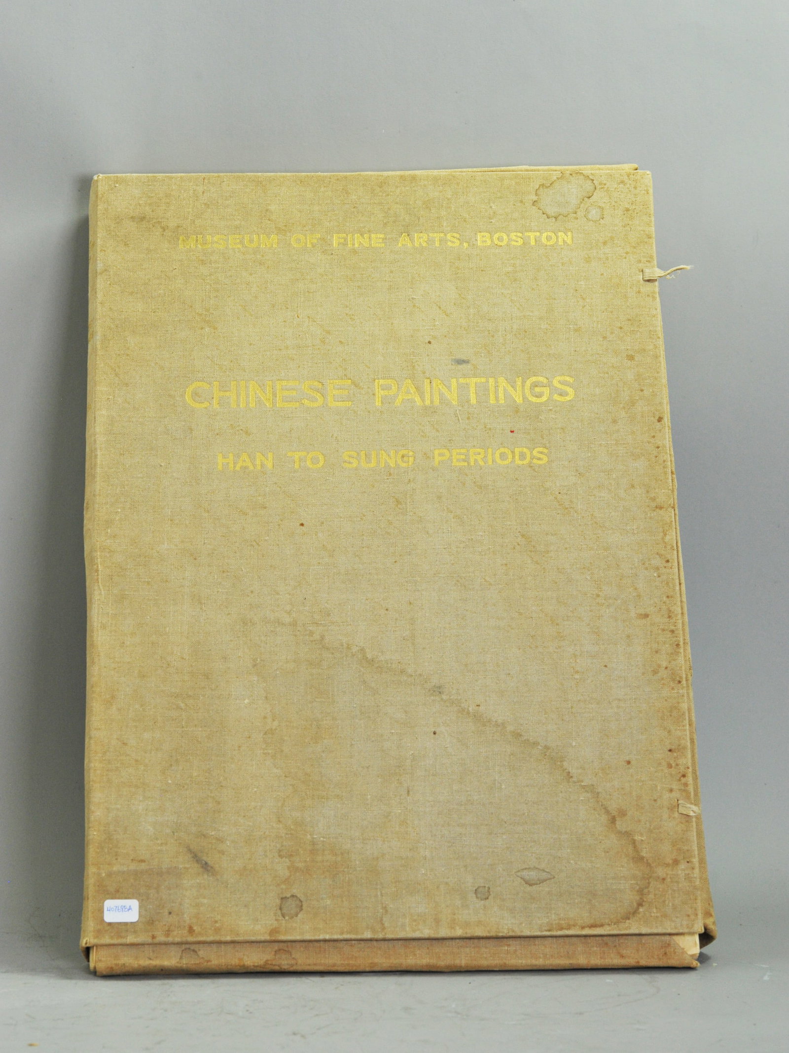 MFA Boston 1933 Portfolio Chinese Paintings 144 Pl: MFA Boston; 1933 Portfolio of the Museum's collection of Chinese Paintings, Han to Song, 144 Collotype Plates loose as issued in sepia ink with in a cloth portfolio, and with separate Descriptive Text