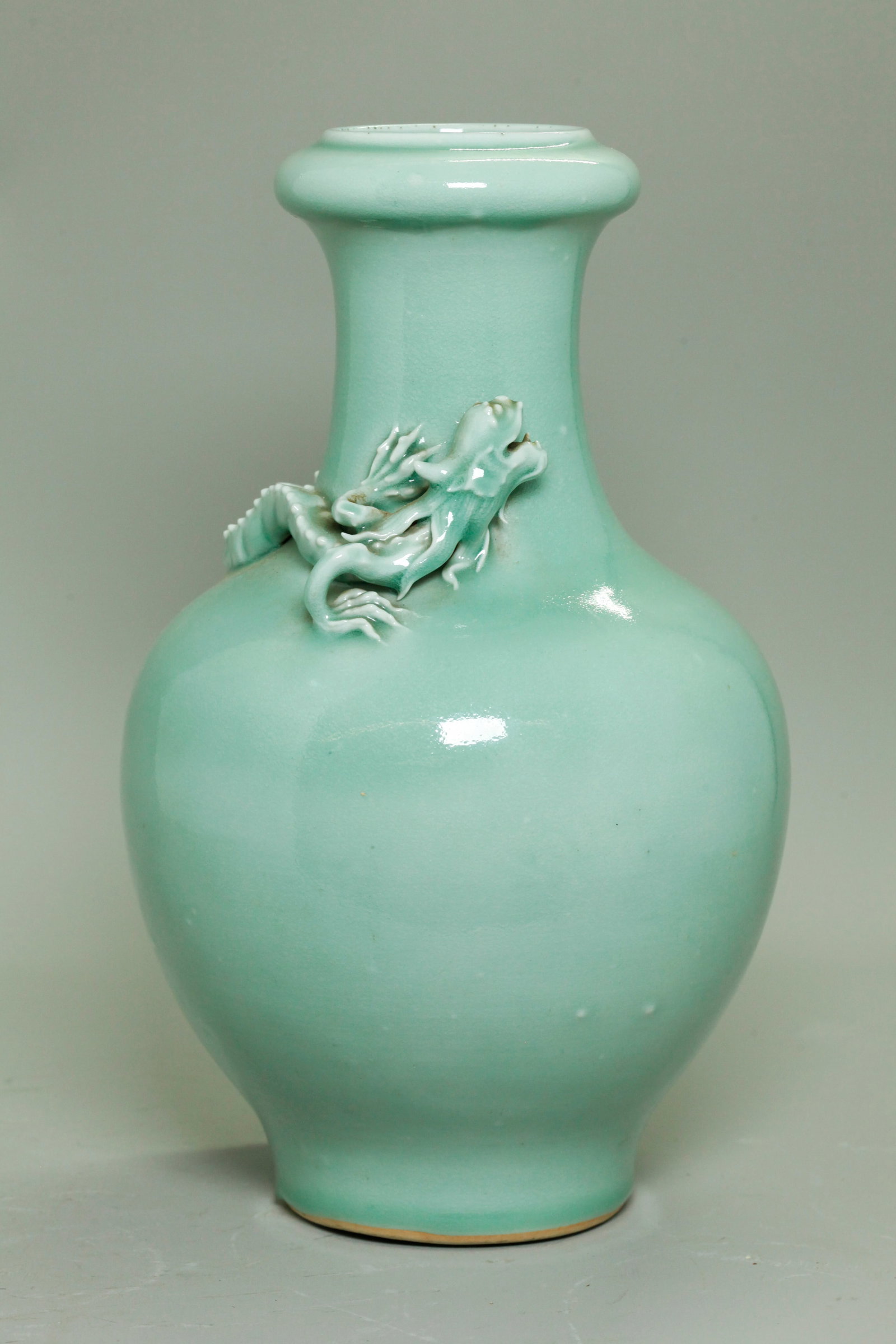 Good Chinese Pale Celadon Porcelain Chilong Vase (1 of 6)