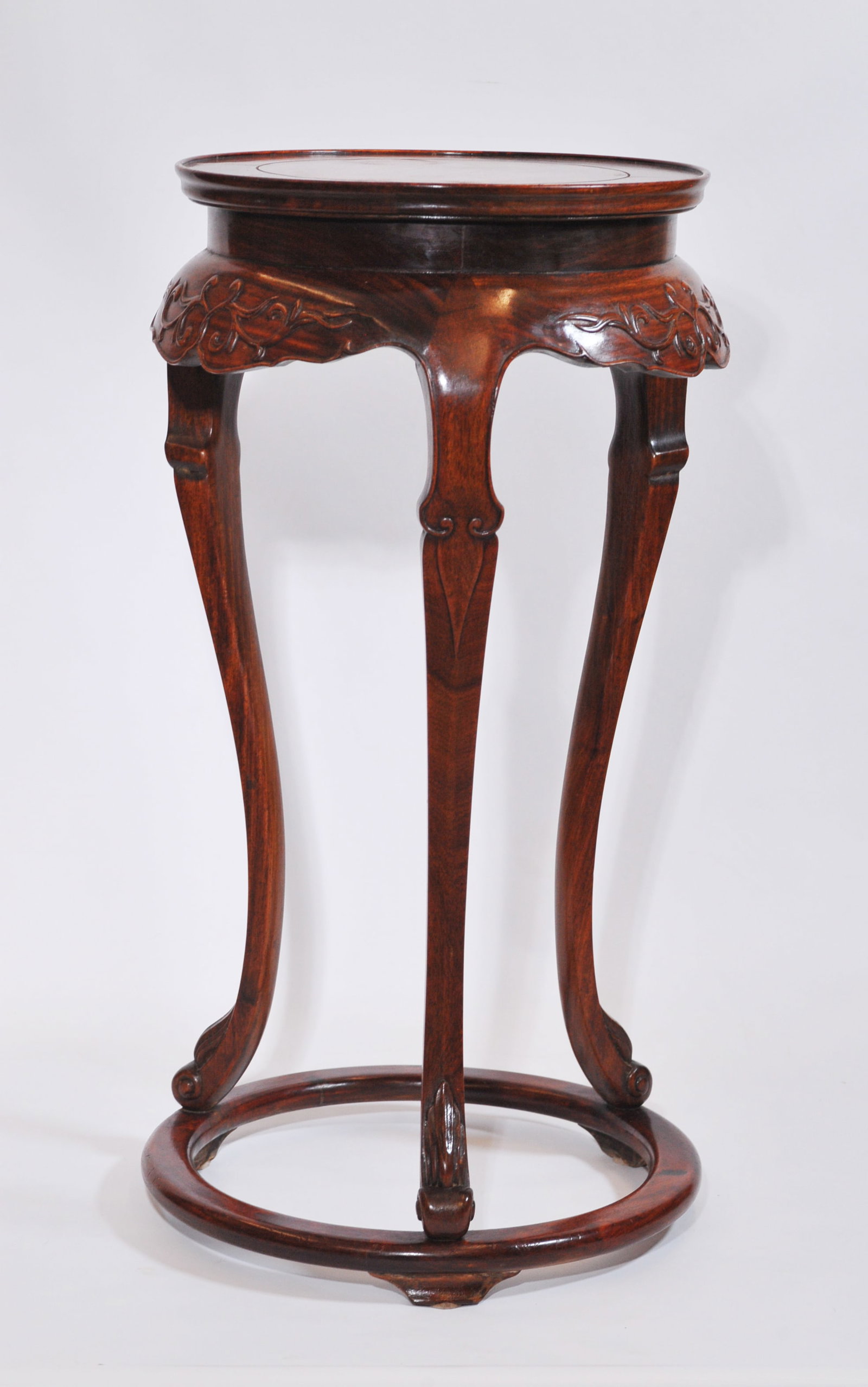 Fine Chinese Huanghuali Round 3 Leg Censer Table (1 of 8)